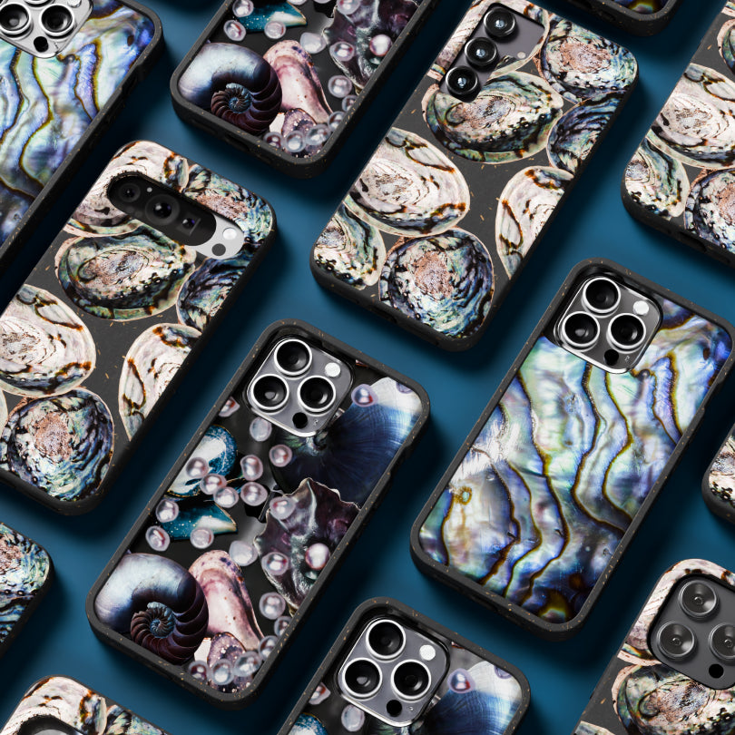 Premium Black Abalone Shell Design Google Pixel 9 Pro XL Phone Case - Stylish Protection for Work, Travel & Everyday Use