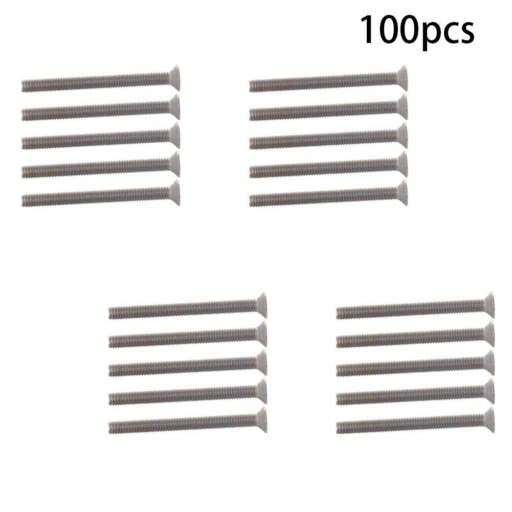 M3x30mm 304 Stainless Steel Flat Head Screws (100Pcs) - for Furniture & Electronics Assembly