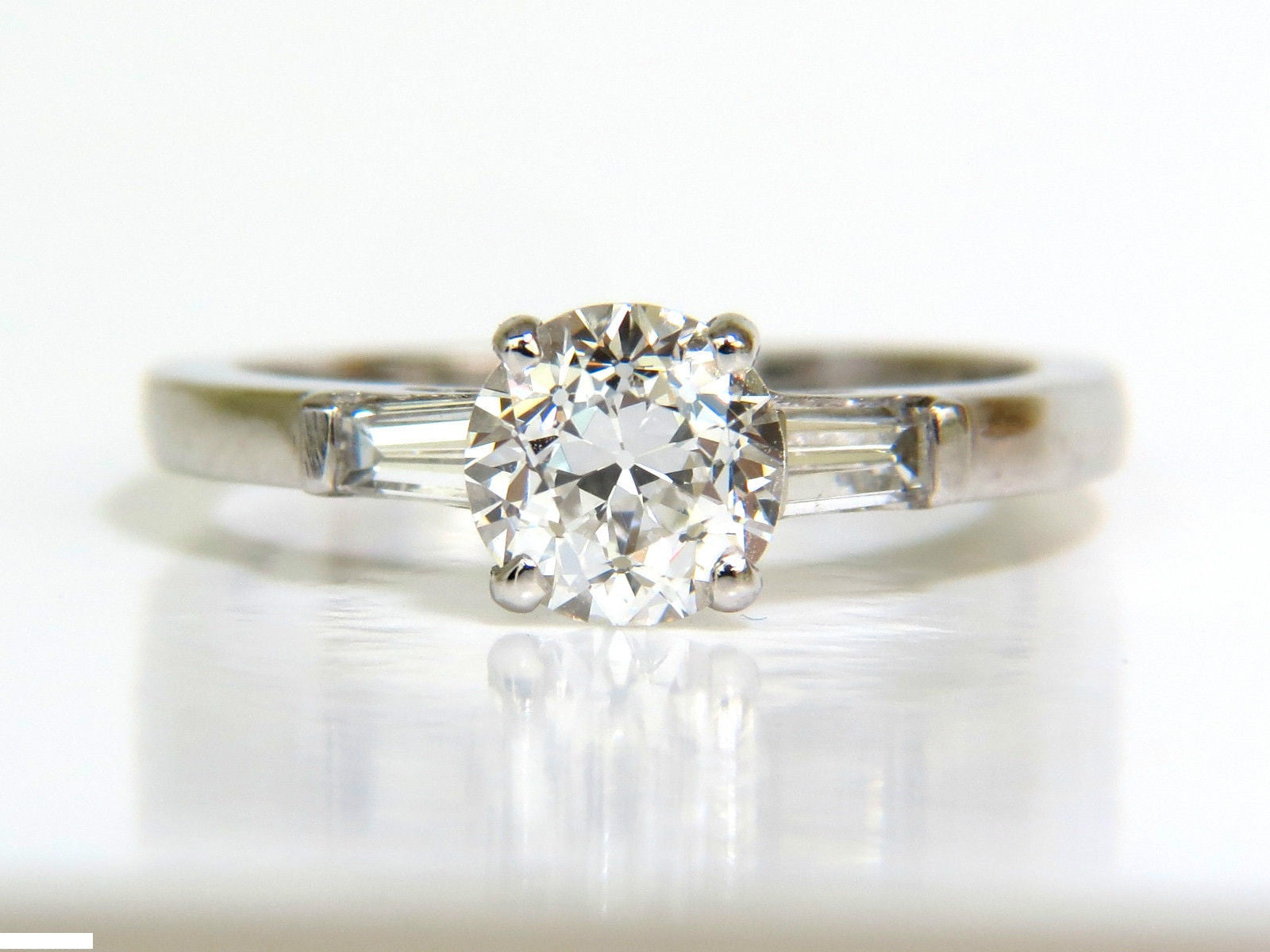 1.21CT GIA Certified European Cut Diamond Ring - F Color VS2 Clarity Platinum Band for Engagement, Wedding & Anniversary Gifts