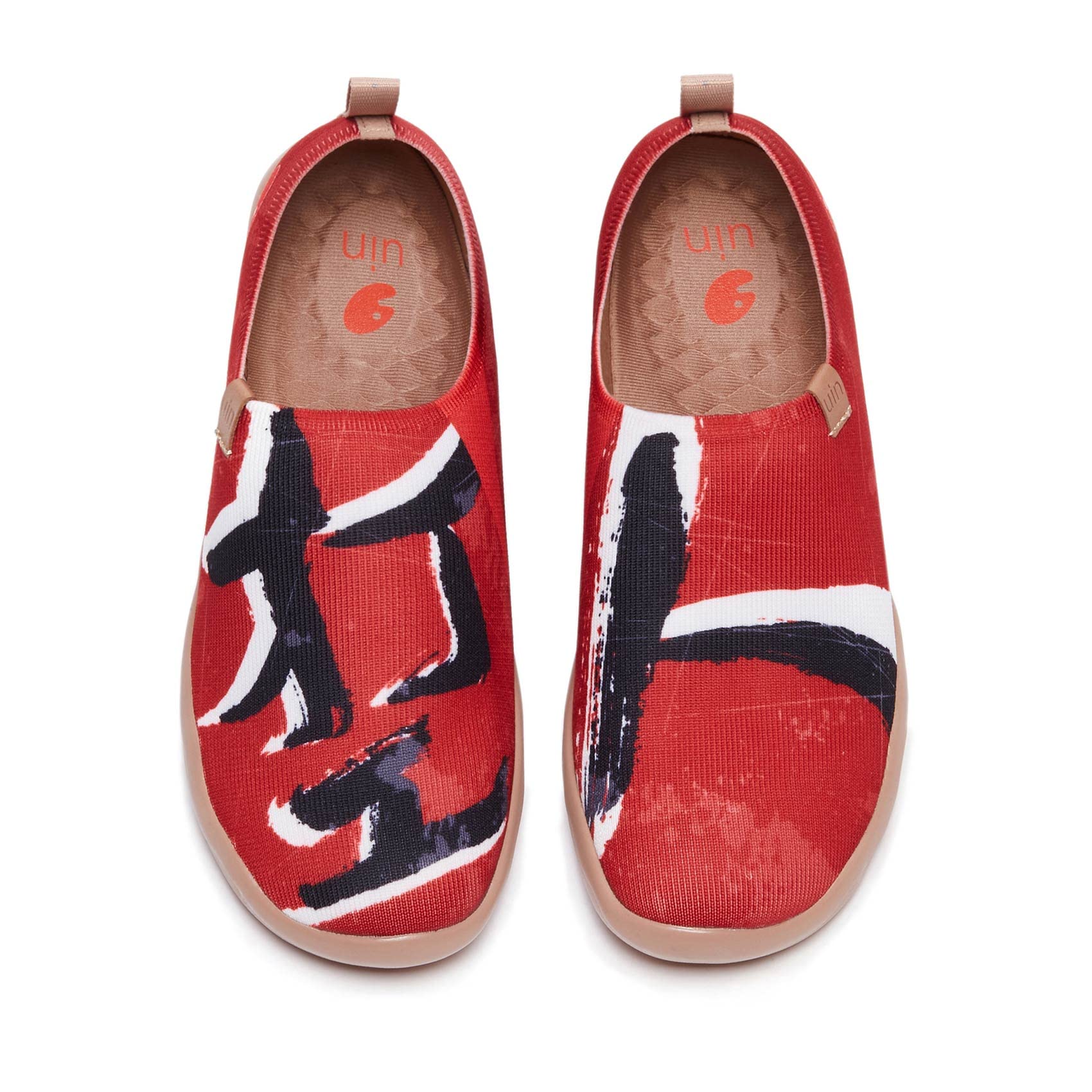 UIN Women's Slip-On Canvas Loafers - Lightweight Comfortable Walking Shoes for Travel & Casual Wear | Fashion Sneakers with Chinese Art Design | Perfect for Daily Commute, Sightseeing & Outings