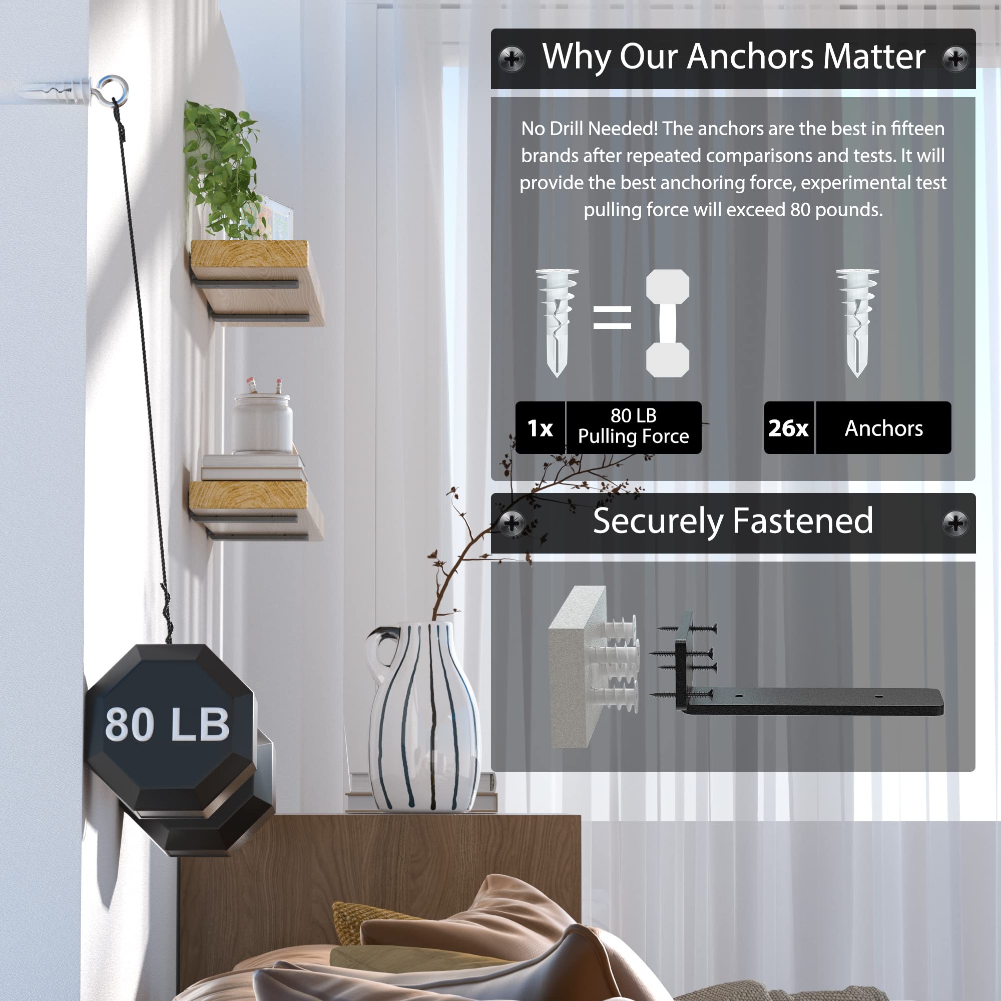 Heavy Duty 6 Inch Shelf Brackets (1/5