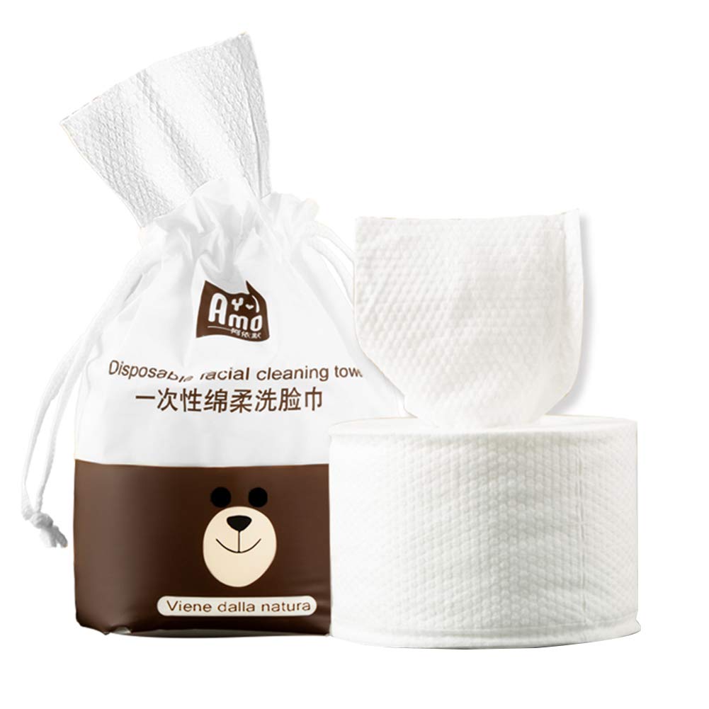 FSGD Disposable Face Towels - 100% Cotton Cleansing Tissues for Makeup Removal, Face Washing & Beauty Care (Roll Type) - Perfect for Travel, Gym & Daily Skincare Routine