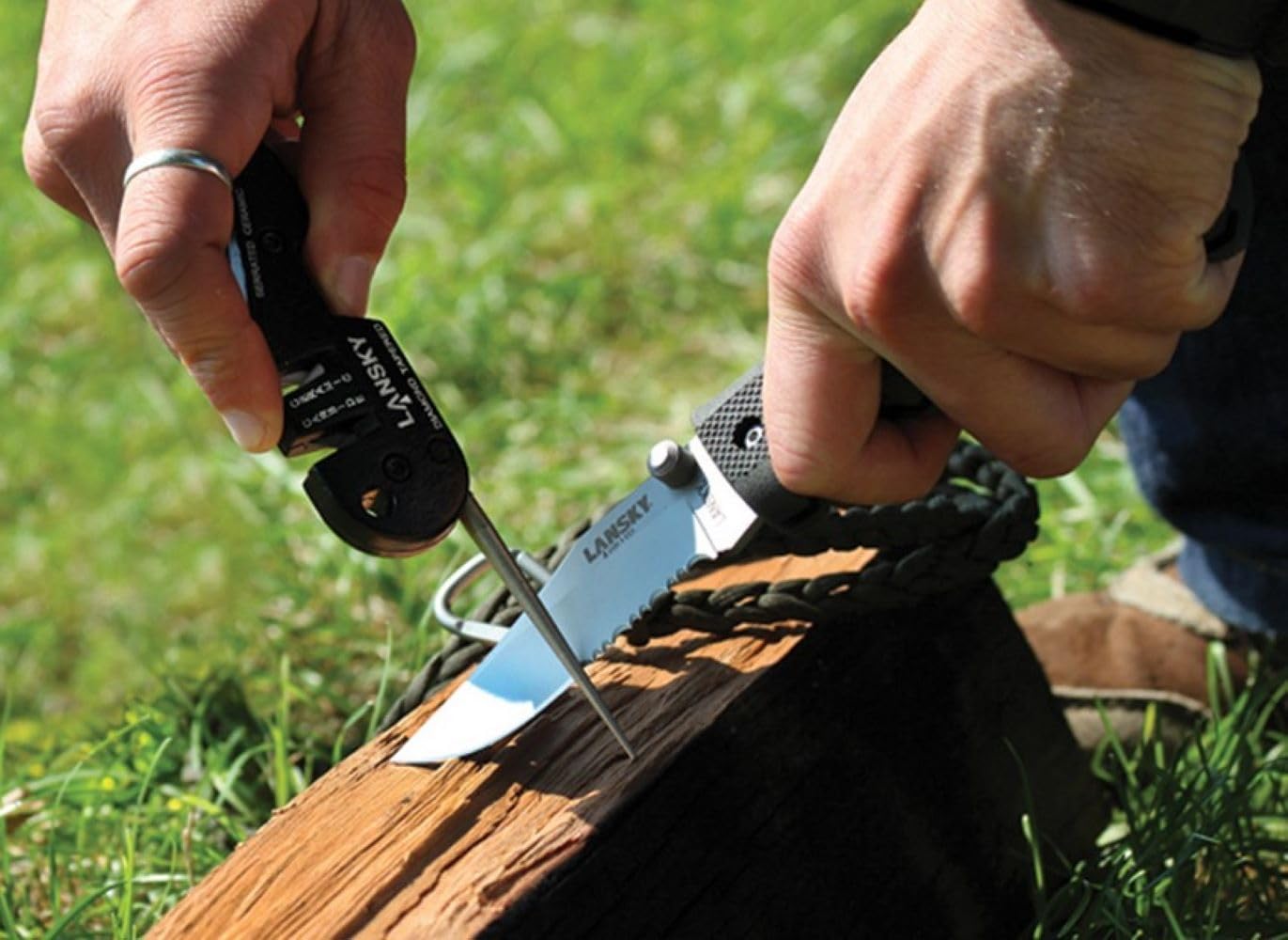 Lansky Blademedic 4-in-1 Knife Sharpener Kit - Professional Knife Sharpening Tool for Kitchen, Hunting & Pocket Knives | Compact & Portable Design for Home, Camping & Outdoor Use