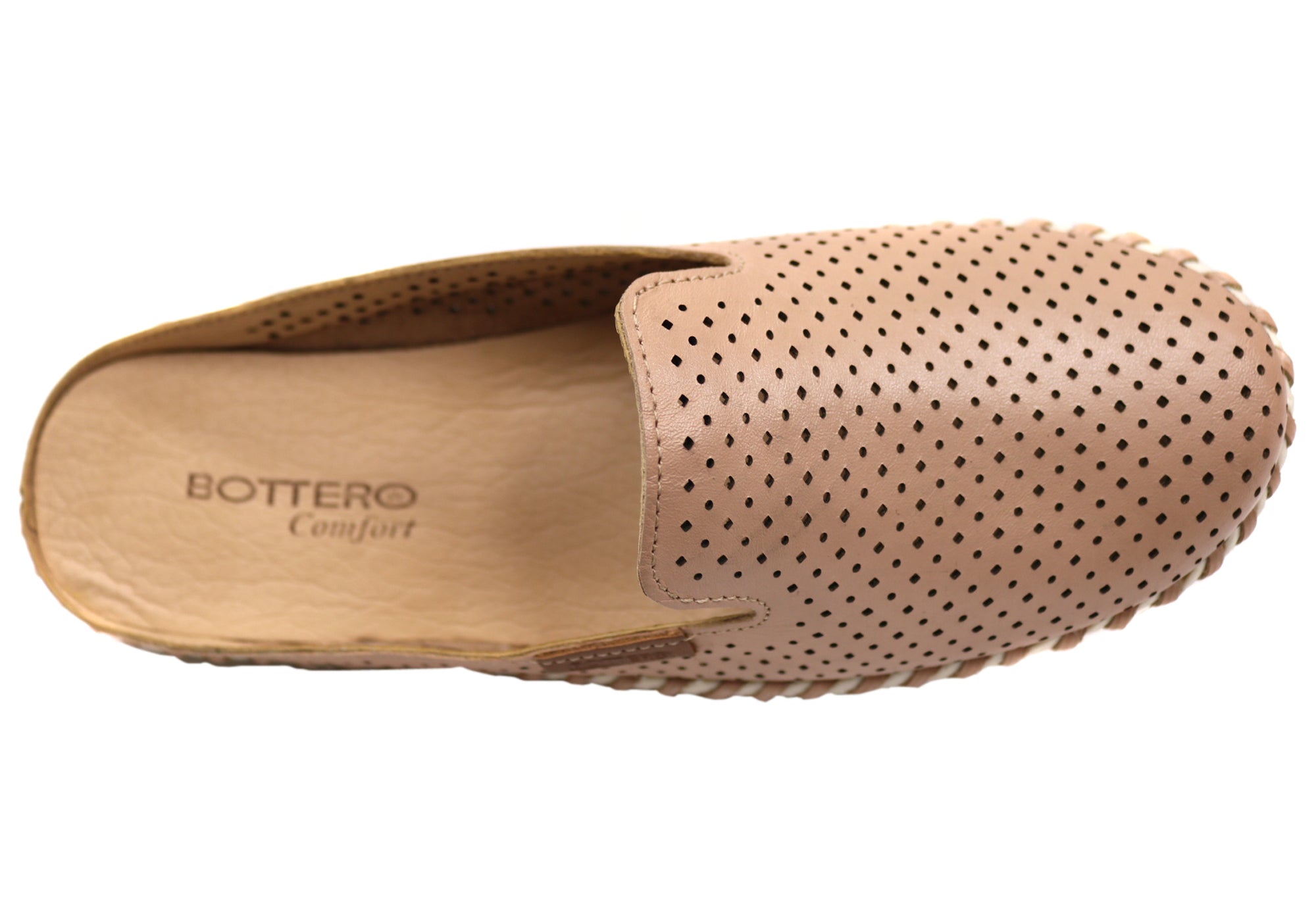 Bottero Holland Women's Comfort Leather Closed Toe Open Back Mules - Stylish Slip-On Shoes for Casual Wear, Office & Everyday Comfort