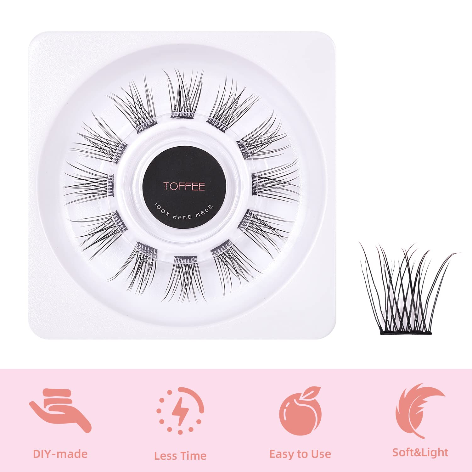 DIY Individual Cluster Volume Eyelash Extensions - 12 Pcs 14mm Natural Soft Lashes for Home Use | Perfect for Parties, Weddings & Special Occasions