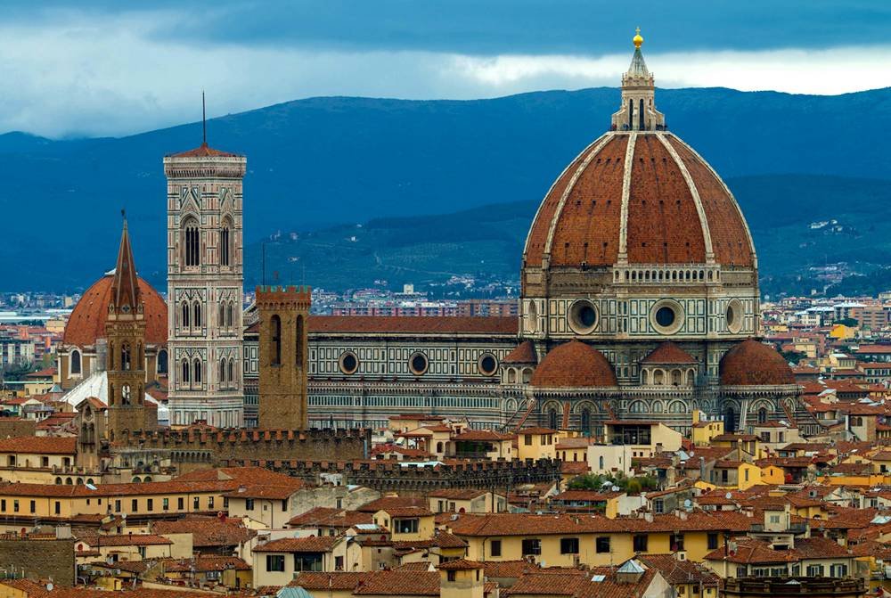 Florence Cathedral at Dusk - Italian Landscape Art Print Canvas Poster (16x24 inches) - Perfect for Home Decor, Office Wall Art & Gift for Art Lovers