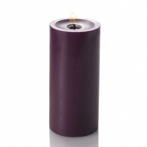 12 Pack Eastland Glass Cylinder Vases 7.5 Inch & 12 Richland Pillar Candles 6 Inch Purple - Perfect for Wedding Centerpieces, Home Decor, and Romantic Dinner Settings
