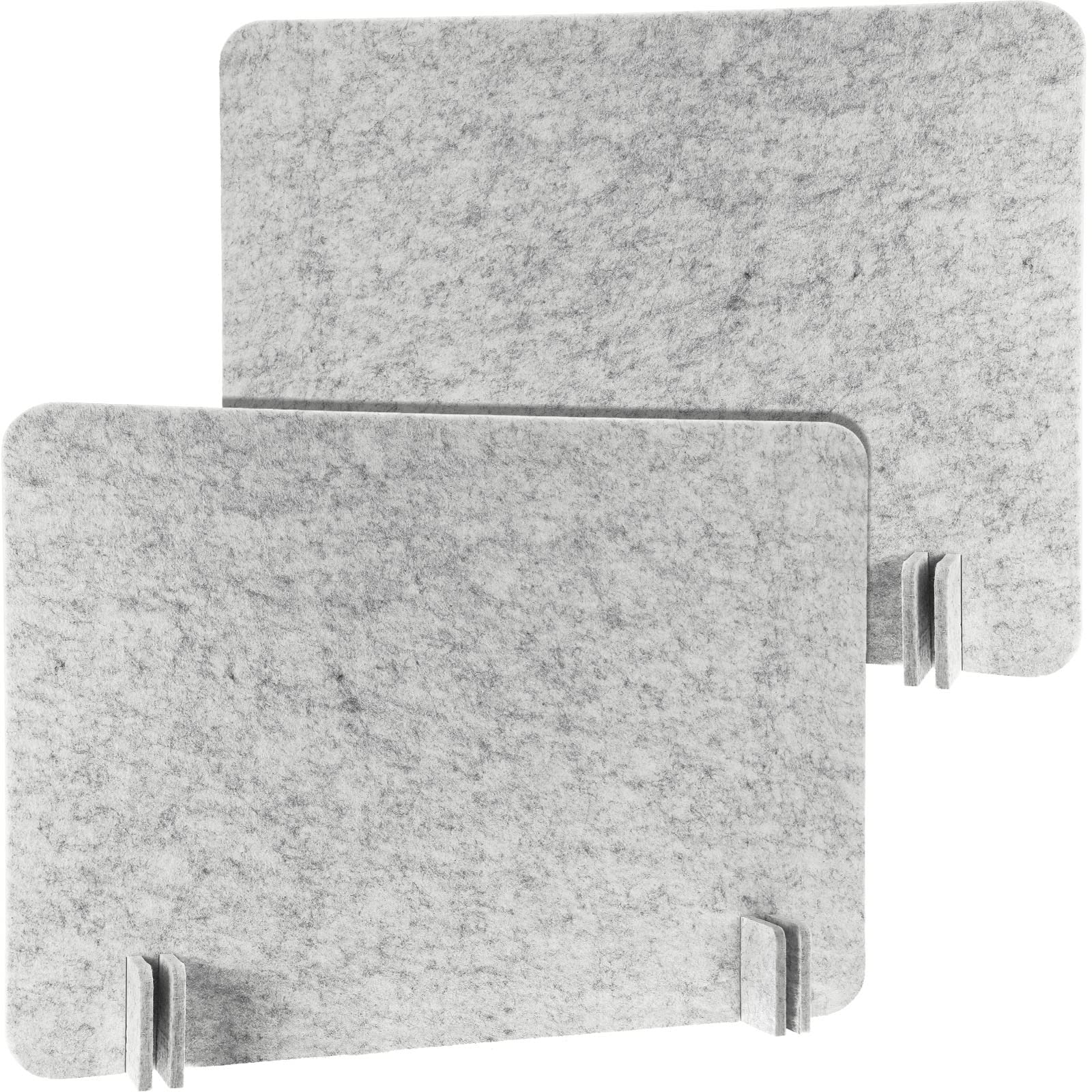 Fabbay 2-Piece Acoustic Desk Privacy Panel Set - Freestanding Office Divider with Noise Reduction, Lightweight Soundproof Partition with Support Feet for Home & Workspace (Silver Gray) - Perfect for Open Offices, Study Rooms & Home Offices