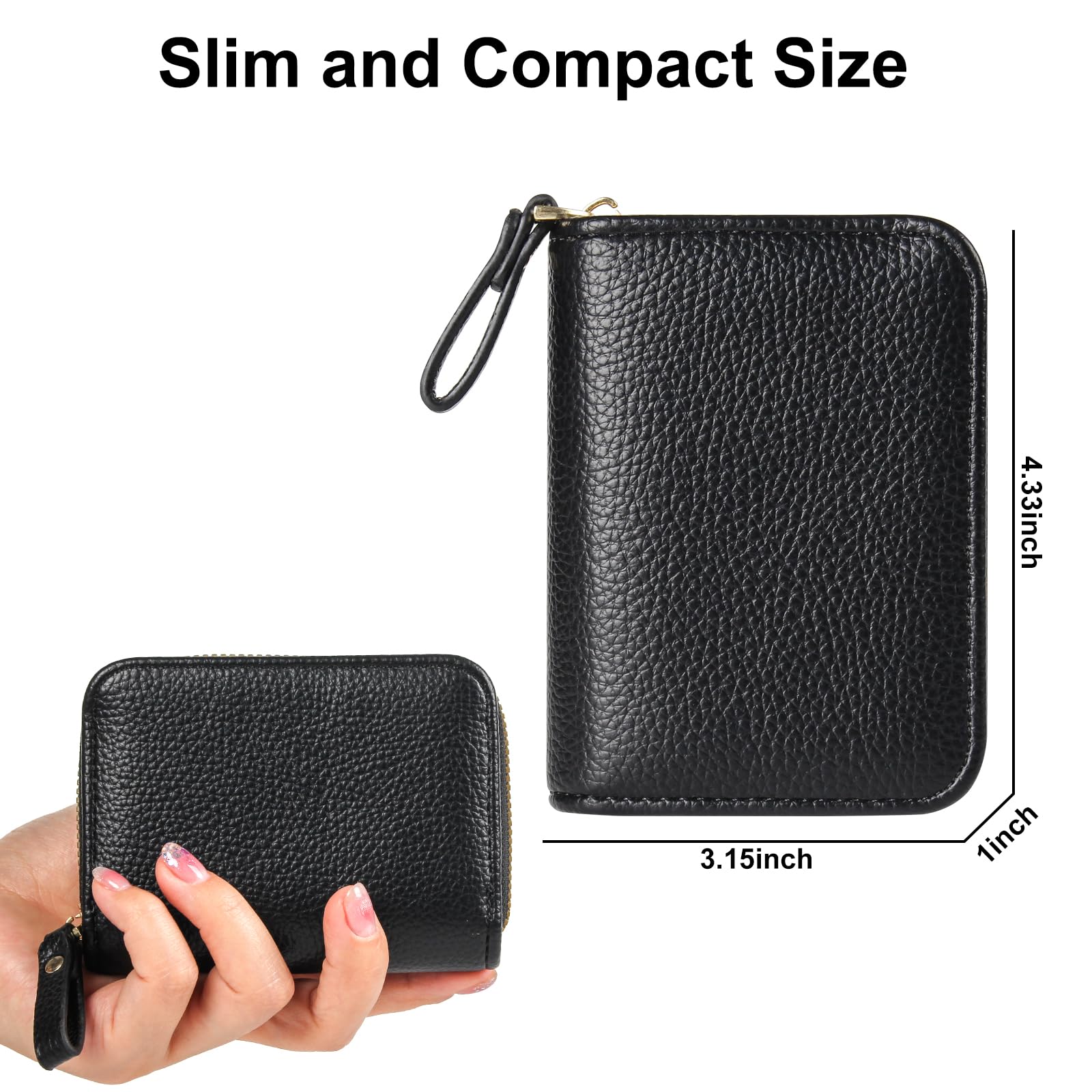 EcoVision RFID Blocking Credit Card Holder – Slim Accordion Zipper Wallet for Men & Women – Secure Card Organizer for Travel, Business & Everyday Use