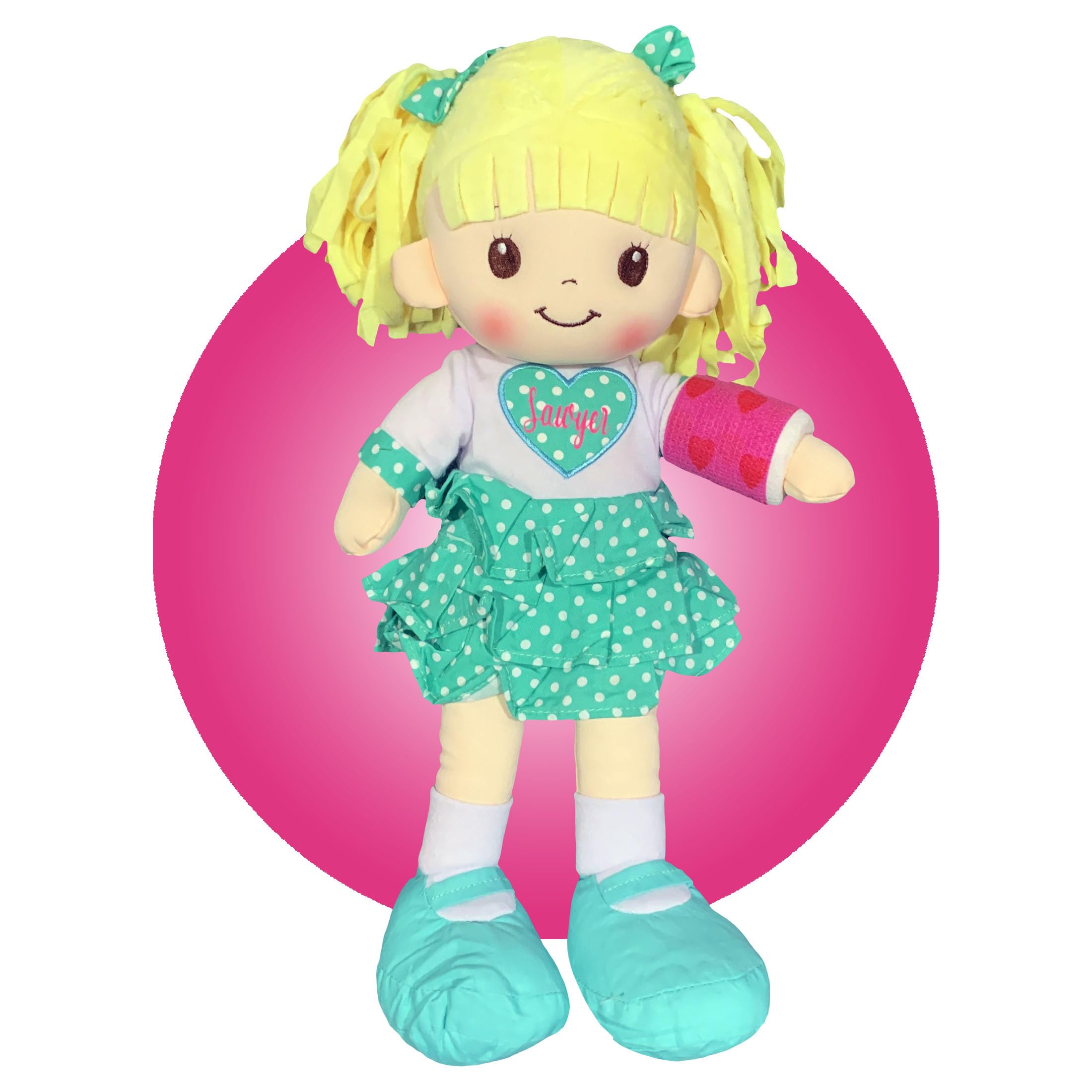 Personalized Broken Arm Doll Gift for Kids - Custom Cast Colors & Locations - 14