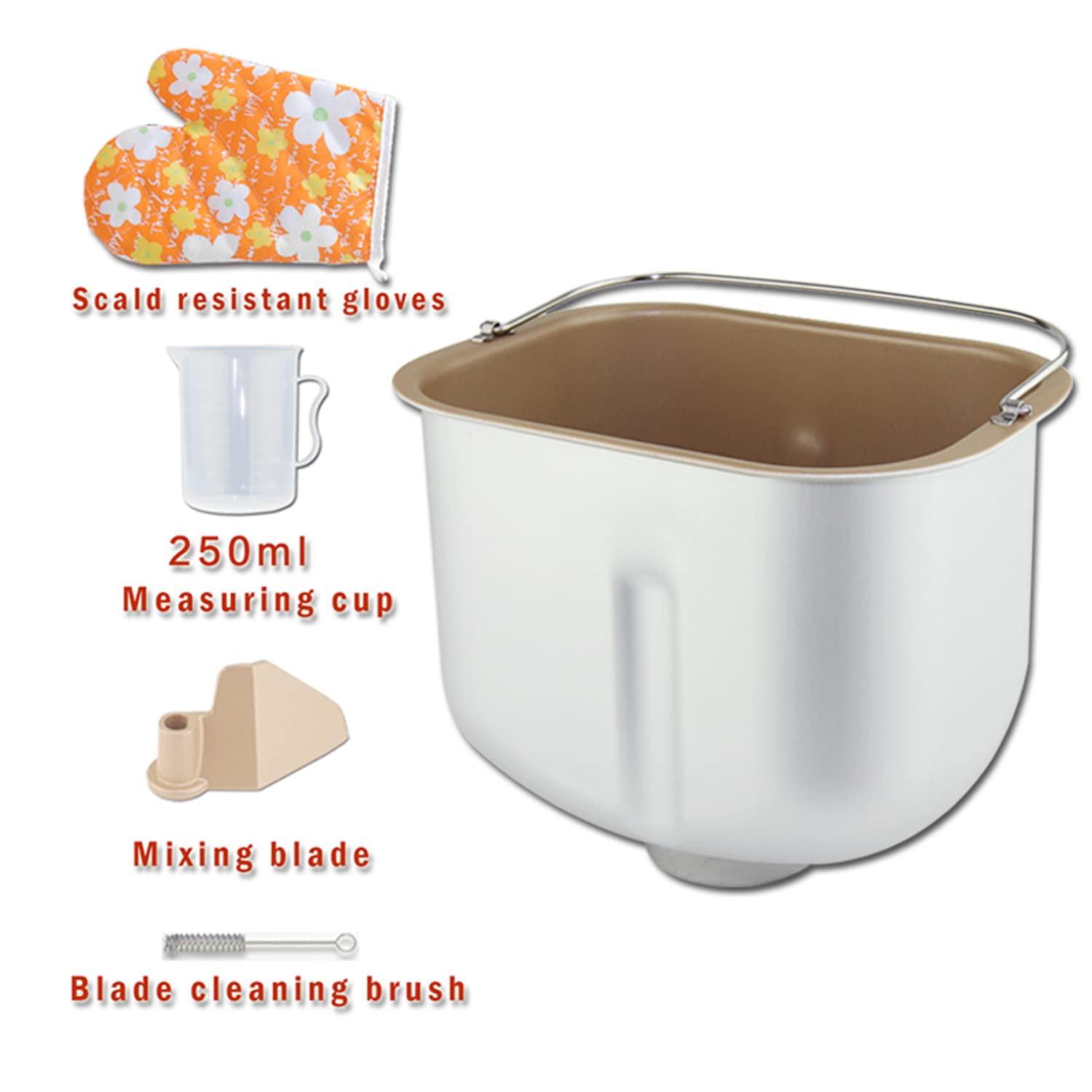 Stainless Steel Bread Machine Baking Pan - Replacement Bread Bucket for Home Bread Maker, Durable Non-Stick Rectangle Baking Plate - Perfect for Homemade Bread, Pizza Dough & Pastries