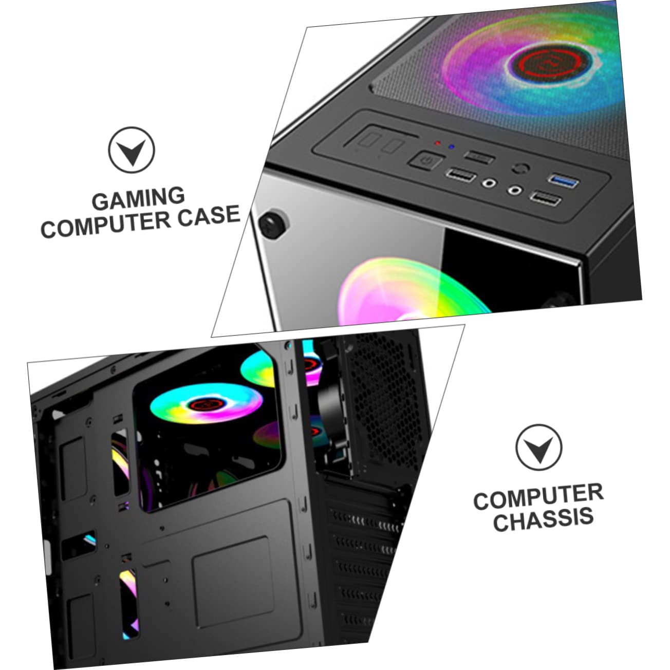 Lurrose ATX Mid Tower Gaming PC Case - Tempered Glass Side Panel, High Airflow Design for MATX/ATX Motherboards - Perfect for Gaming Rigs & Workstations