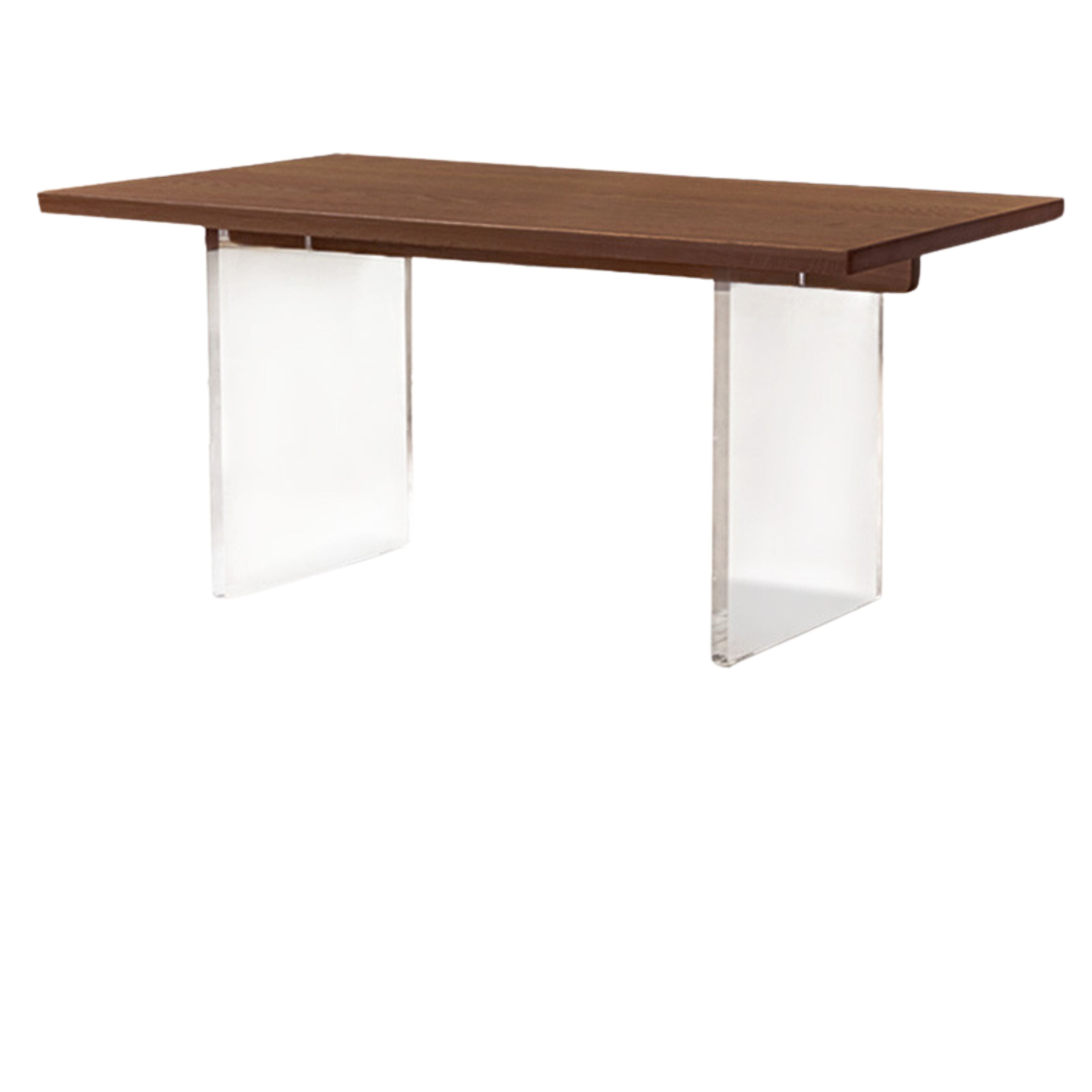 Premium Black Walnut & Oak Solid Wood Acrylic Suspension Dining Table - Modern Floating Design for Kitchen, Dining Room & Small Spaces