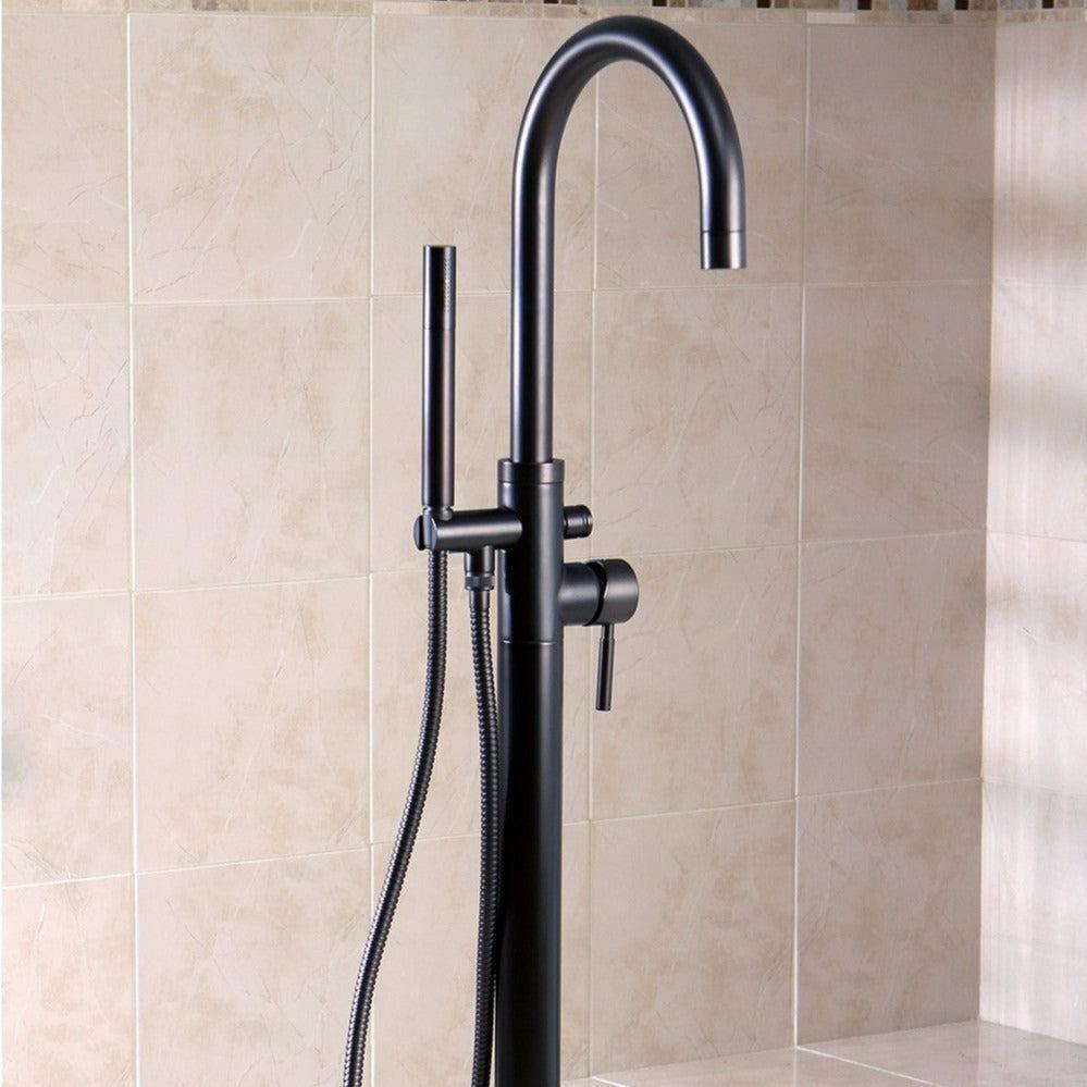 Kingston Brass KS815 Concord Freestanding Bathtub Faucet with Hand Shower - Oil Rubbed Bronze Finish for Luxury Bathroom & Spa Experience