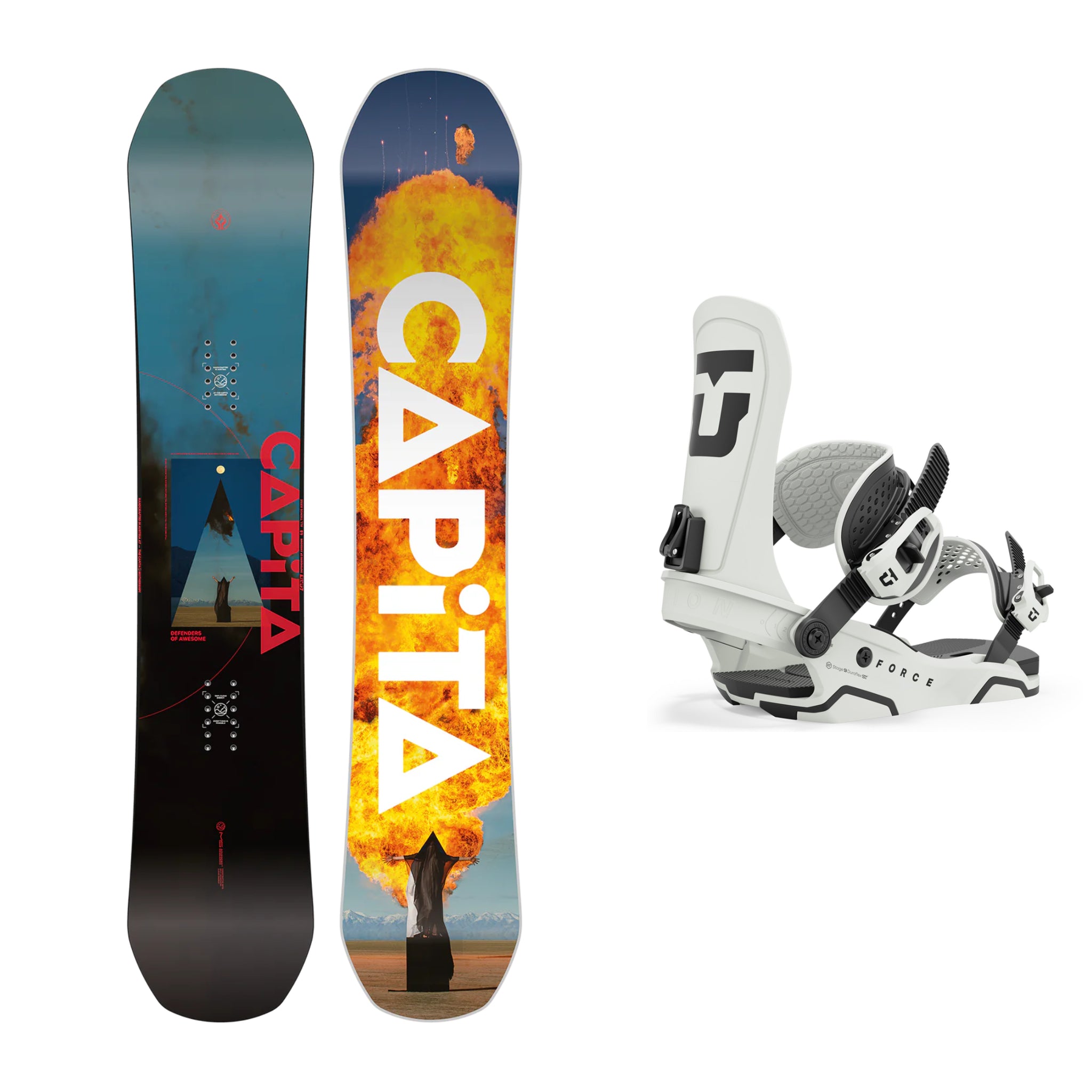 CAPiTA Defenders Of Awesome Snowboard with Union Force Bindings 2025 - All-Mountain Freestyle Snowboard for Men & Women | Perfect for Park, Powder & Backcountry Riding