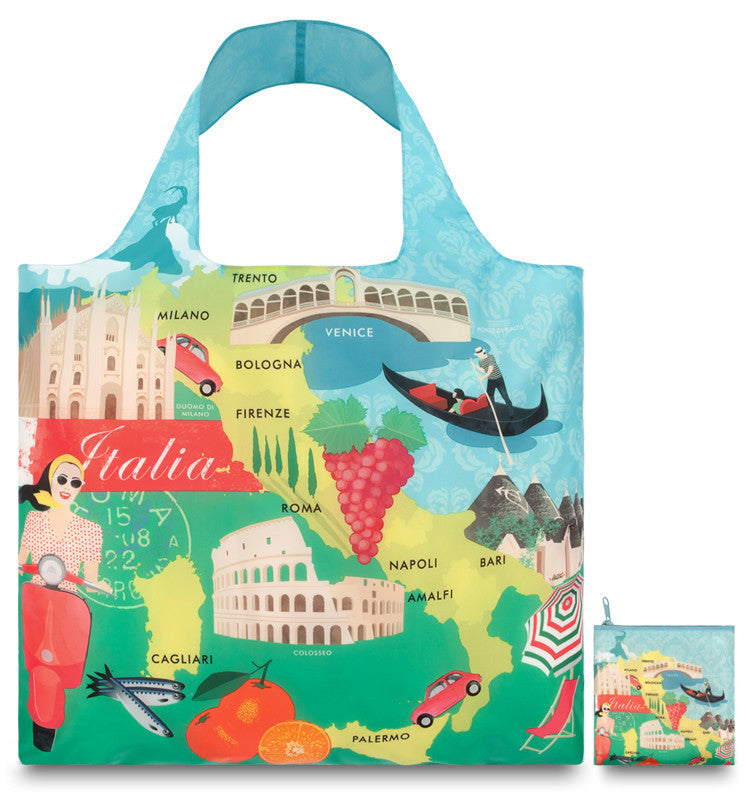 LOQI Tote Bag URBAN Collection by Melissa Mackie - Stylish Reusable Shopping Bag for Groceries, Work & Travel | Eco-Friendly Foldable Tote for Women & Men