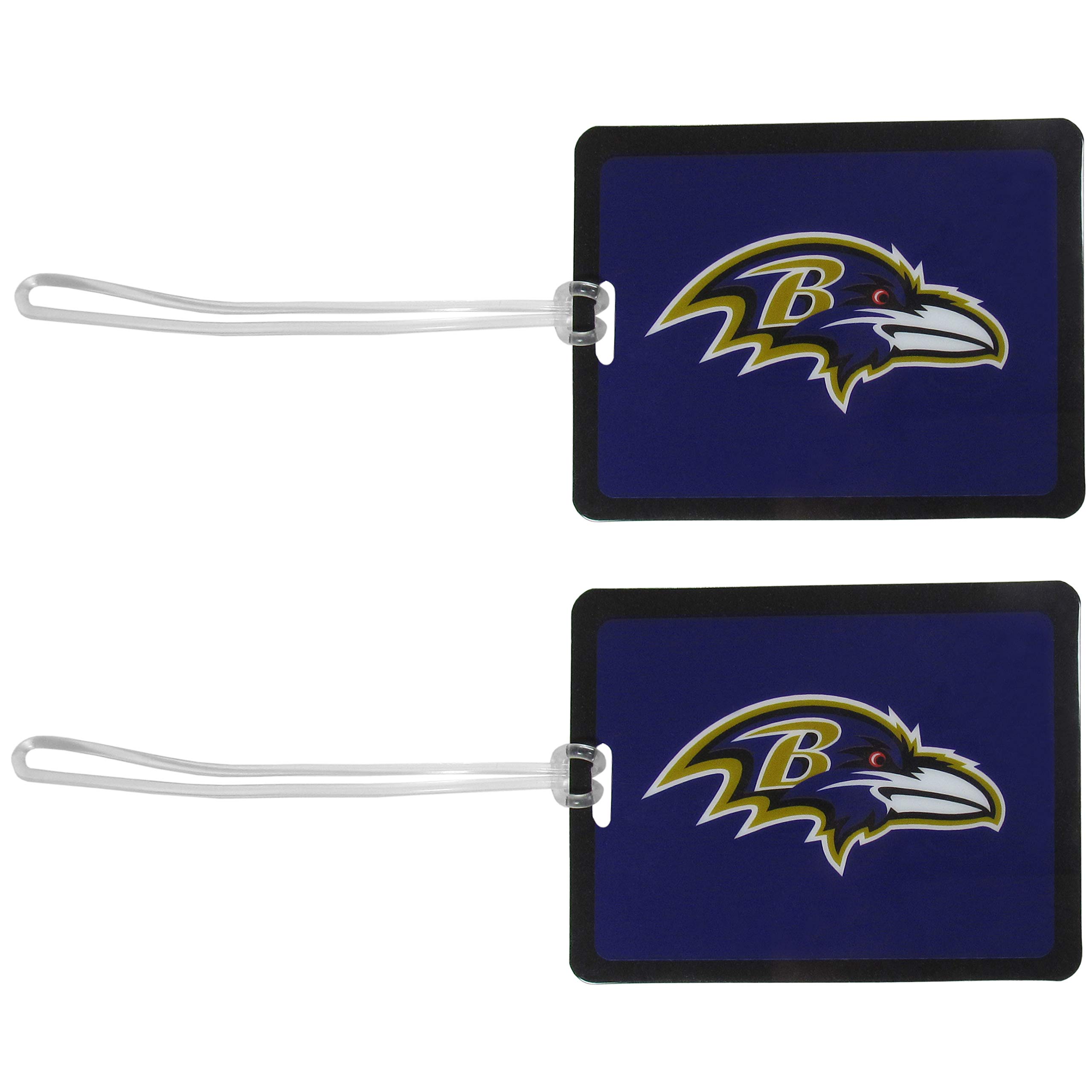 **NFL Baltimore Ravens Vinyl Luggage Tags (2-Pack) - Purple - Durable Travel Accessories for Fans - Perfect for Suitcases, Backpacks & Gym Bags**