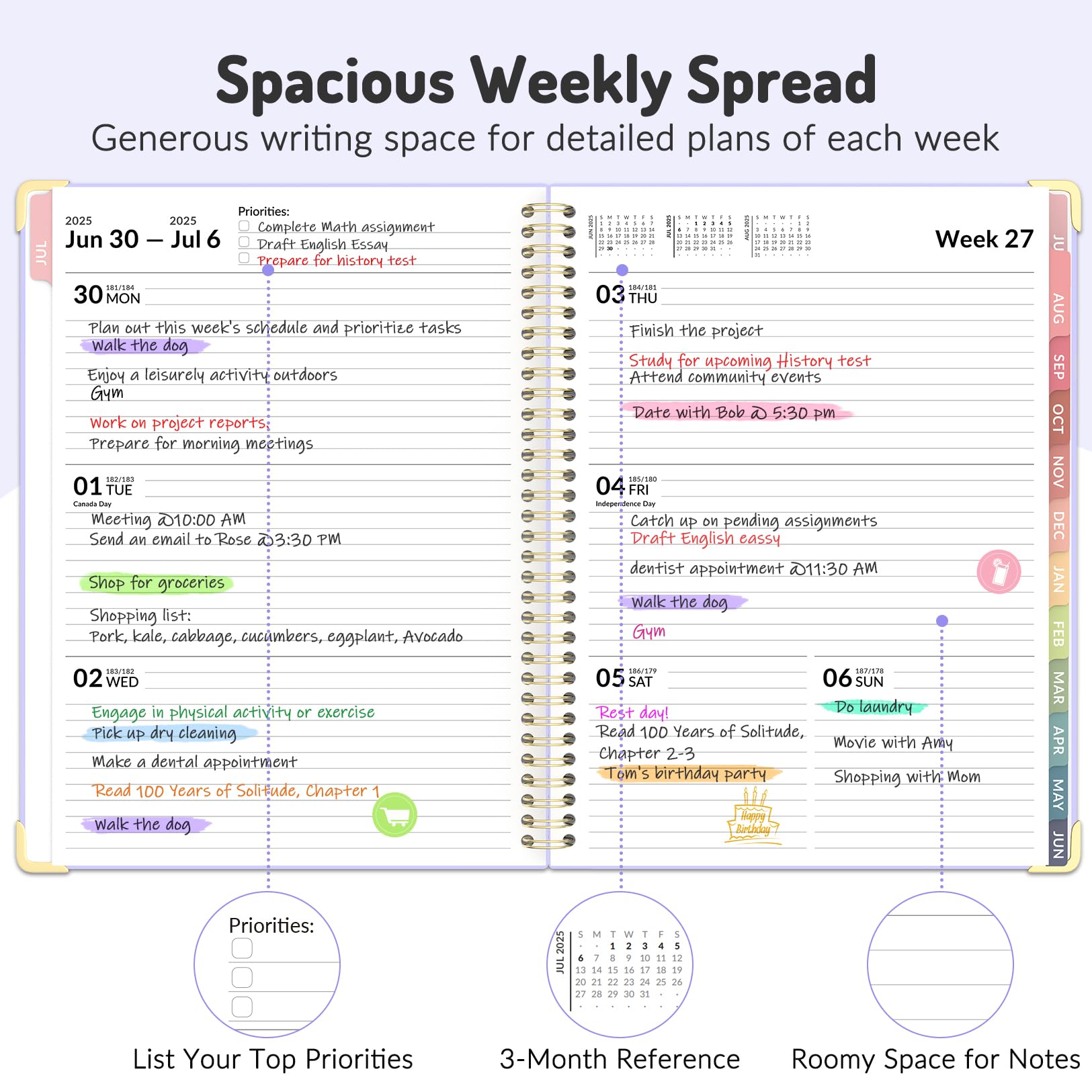 Forvencer 2025-2026 Academic Planner (July 2025 - December 2026) | 18-Month Daily Weekly & Monthly Organizer | 6