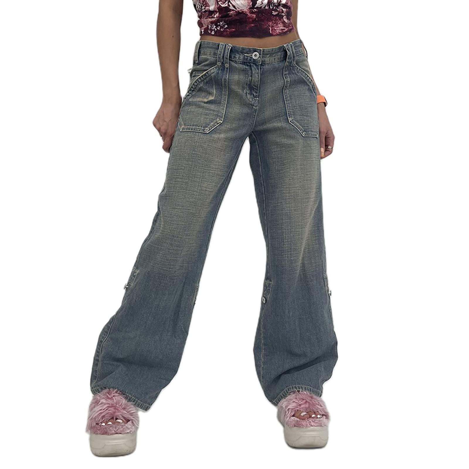 KMBANGI Women's High Waisted Wide Leg Denim Jeans - Straight Fit Casual Baggy Pants for Y2K Streetwear Fashion | Perfect for Everyday Wear, Office Outfits & Trendy Street Style