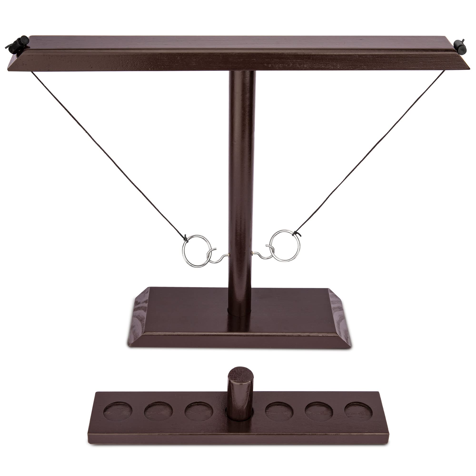 Premium Wooden Ring Toss Game Set for Adults - 15.7