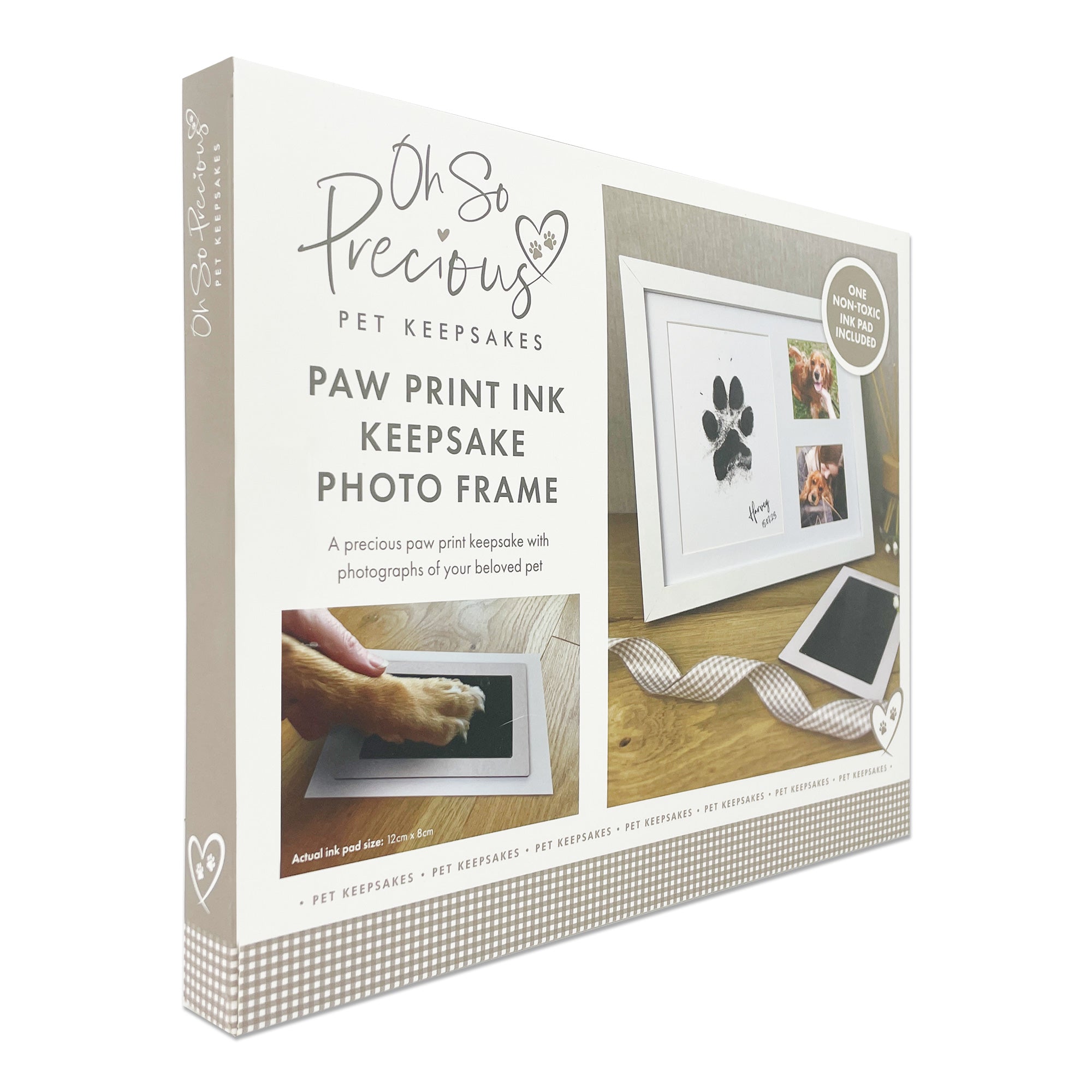 Custom Paw Print Ink Keepsake Photo Frame Kit for Pet Memorials - Perfect for Dog & Cat Lovers, Memorial Gifts & Home Decor