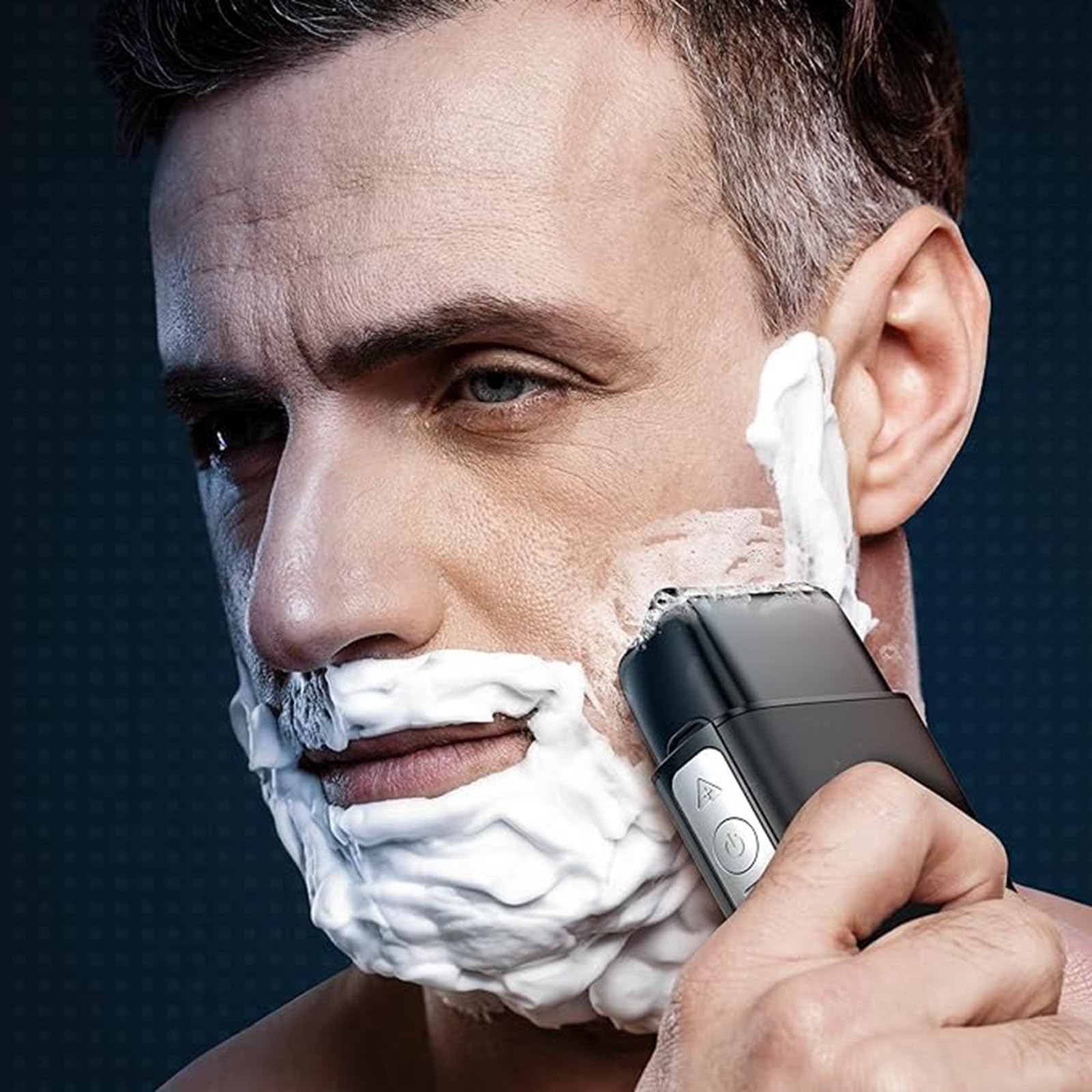 Professional Mini Electric Razor for Men - Super Torque Motor Foil Shaver, Portable & Powerful Body Groomer for Face, Chest & Leg Hair Removal | Perfect for Travel, Gym & Daily Grooming (Black)