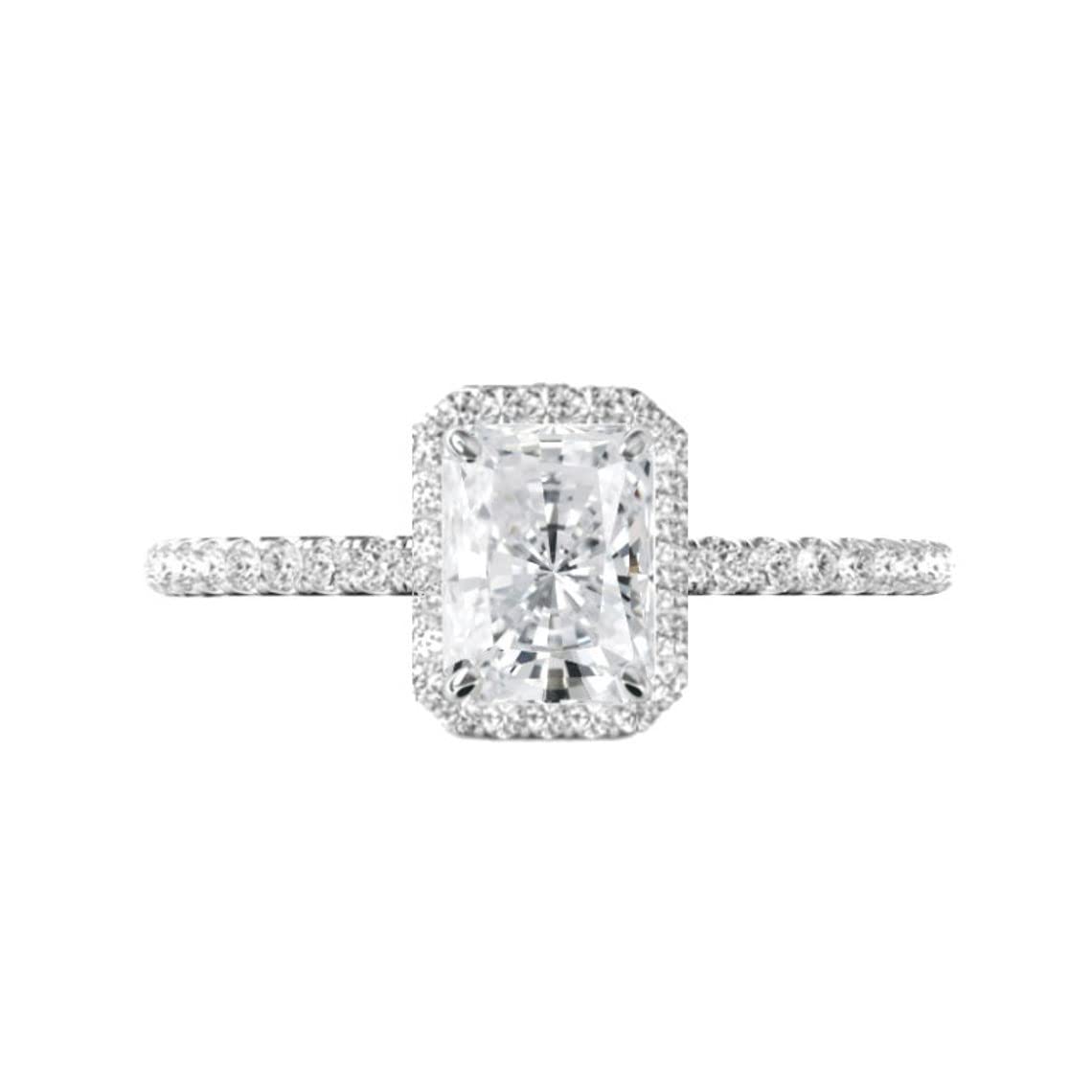 1.20 CT Gemonite Radiant Colorless Moissanite Engagement Ring for Women - Sterling Silver Wedding Bridal Ring Set with 4-Prong Solitaire - Perfect Anniversary, Proposal & Promise Gift for Her - Ideal for Engagement Parties, Romantic Dates & Special Occasions