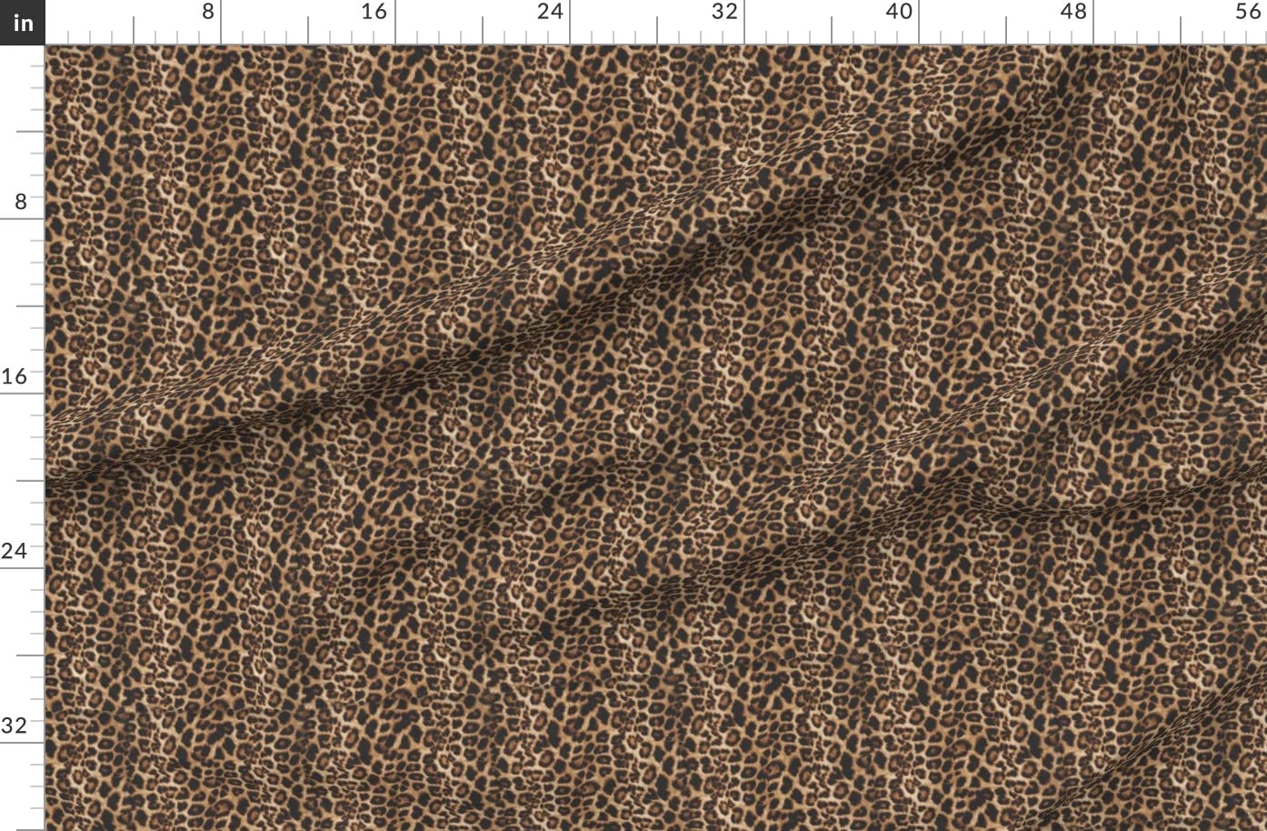 Cheetah Leopard Print Fleece Fabric by The Yard - Brown Tan Animal Print Fabric for Sewing Blankets, Loungewear & No-Sew DIY Projects - Perfect for Home Decor, Baby Blankets & Cozy Winter Apparel