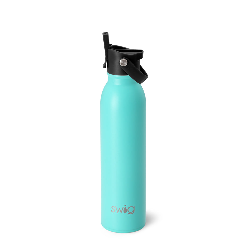 Aqua Flip + Sip 20oz Leak-Proof Water Bottle with Straw - BPA Free Stainless Steel Tumbler for Kids, Gym, Travel & Outdoor Activities