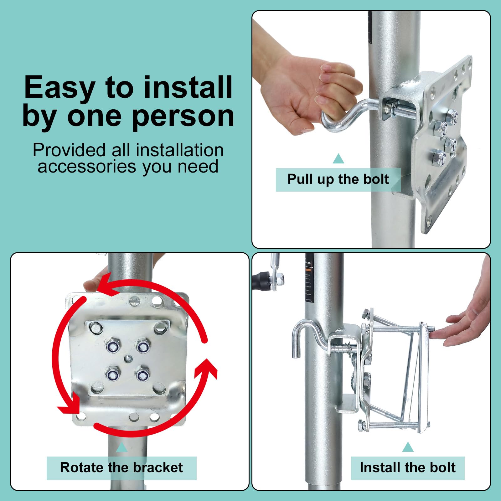 Heavy Duty 2000 lbs Boat Trailer Jack with 7.5