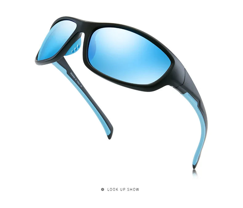 Premium Blue Mirror Polarized Wraparound Sunglasses for Men & Women - UV400 Protection, Lightweight & Comfortable - Perfect for Driving, Running, Hiking & Outdoor Activities