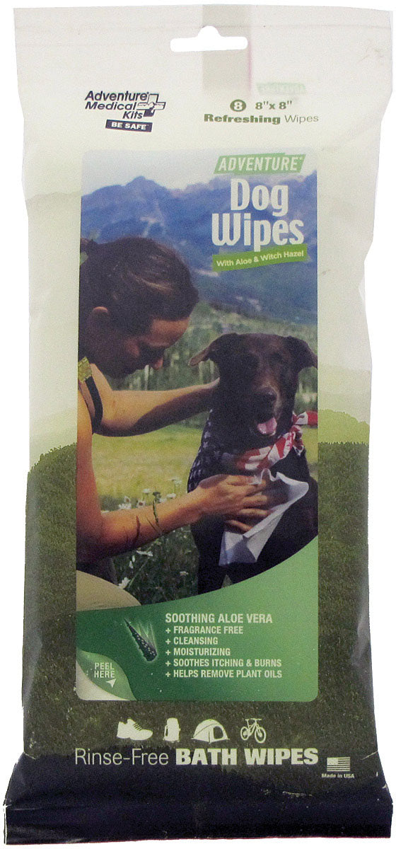 Adventure Medical Adventure Dog Series Pet Wipes - Hypoallergenic & Biodegradable Dog Wipes for Cleaning, Odor Control & Paw Care | Perfect for Hiking, Camping & Travel with Your Pet