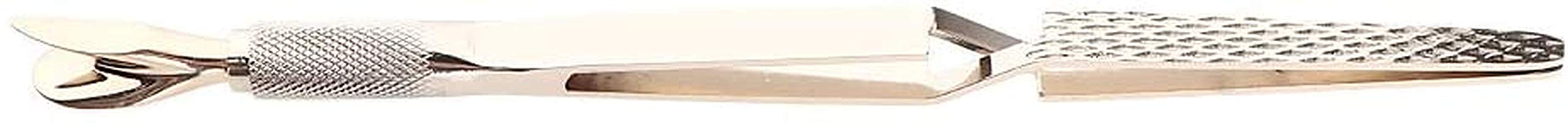 Premium Stainless Steel C-Curve Nail Pinching Tool for Gel, Crystal & Acrylic Nails - Professional Cuticle Cleaner & Polish Remover - 18x1cm Gold Nail Art Essential for Salon & Home Manicures