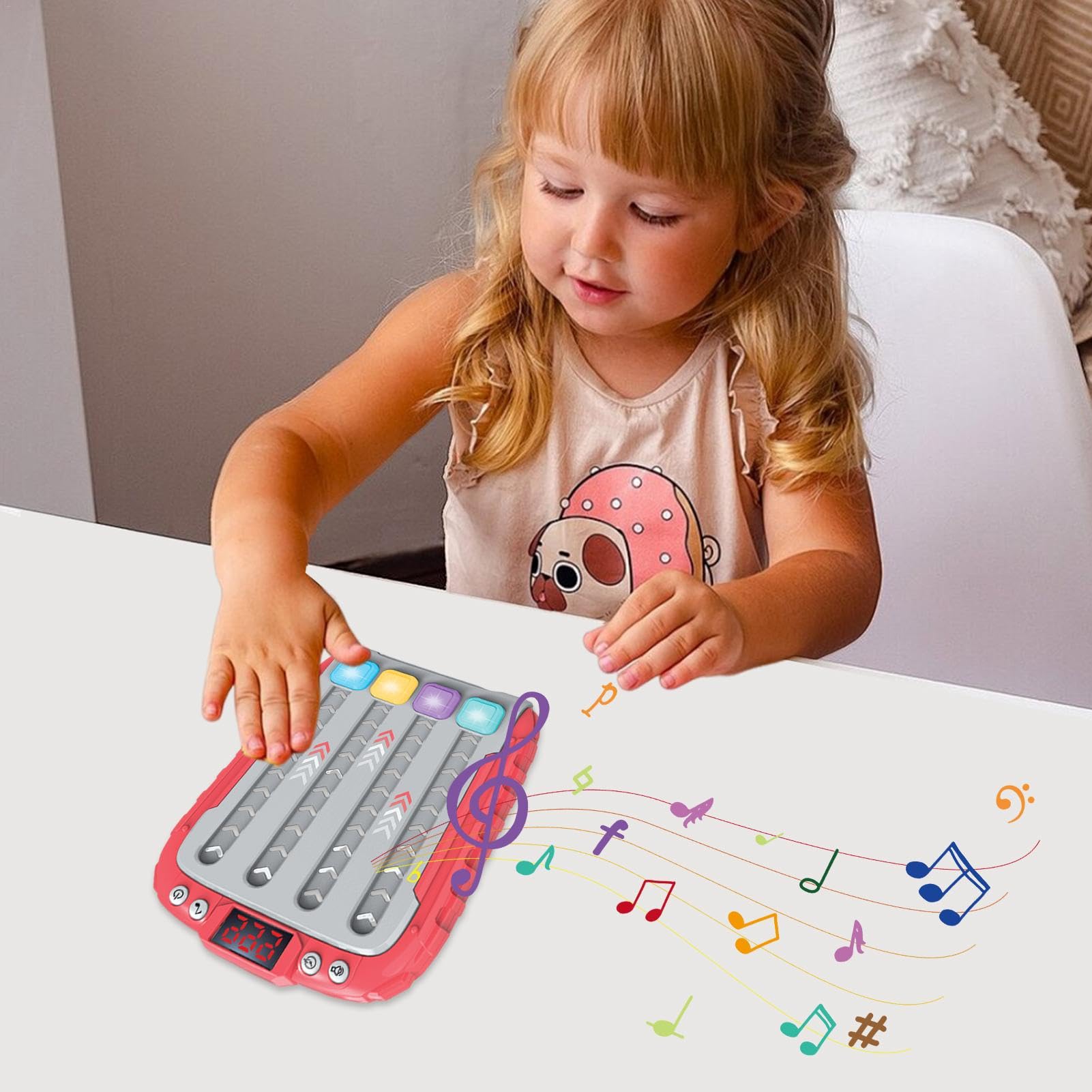 Fast Press Quick Push Game - Handheld Music Puzzle Game Console for Kids, Comfortable Grip Sensory Toys with Bubble Pop Stress Relief - Portable & Easy to Use for Travel, Parties & Family Game Night