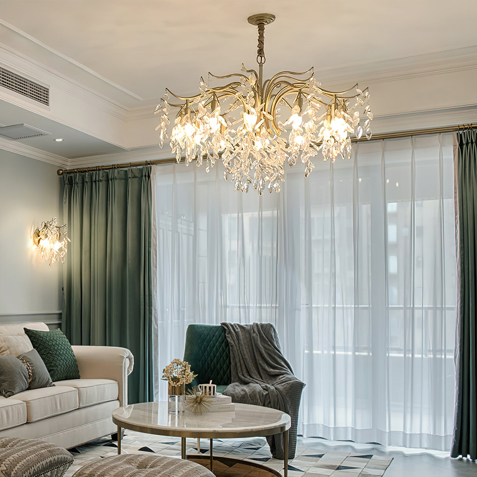 Dorale Chandelier - Modern Crystal Ceiling Light Fixture for Dining Room & Living Room | Elegant Lighting for Home Decor & Wedding Venues