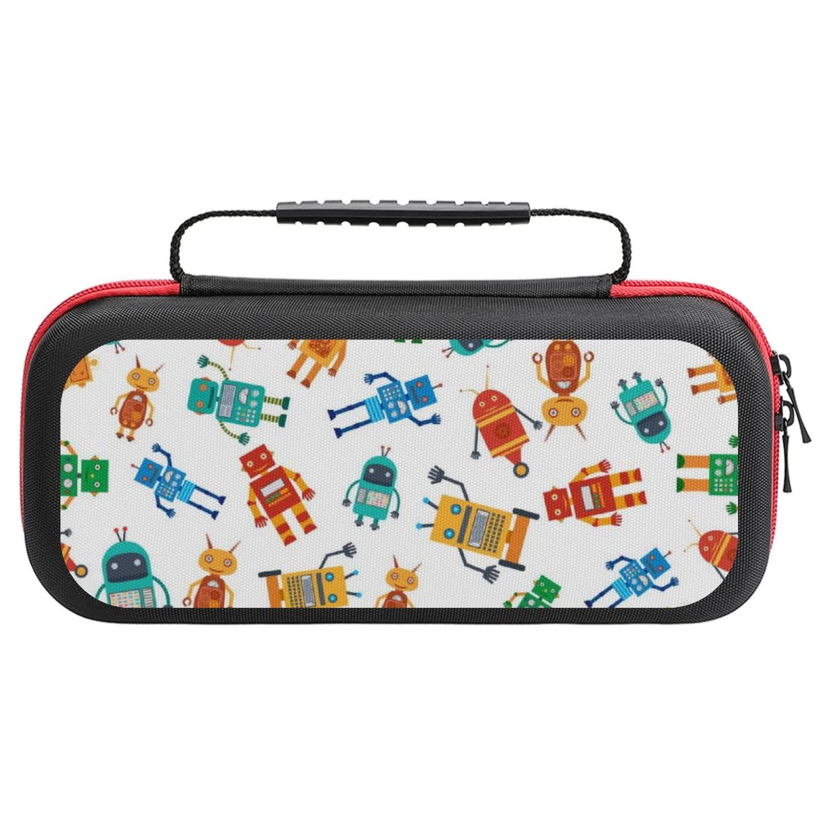 Welcome Robot Zone Printed Carrying Case for Nintendo Switch Lite - Protective Storage Bag with Accessories Pouch | Portable Travel Case for Gaming On-The-Go