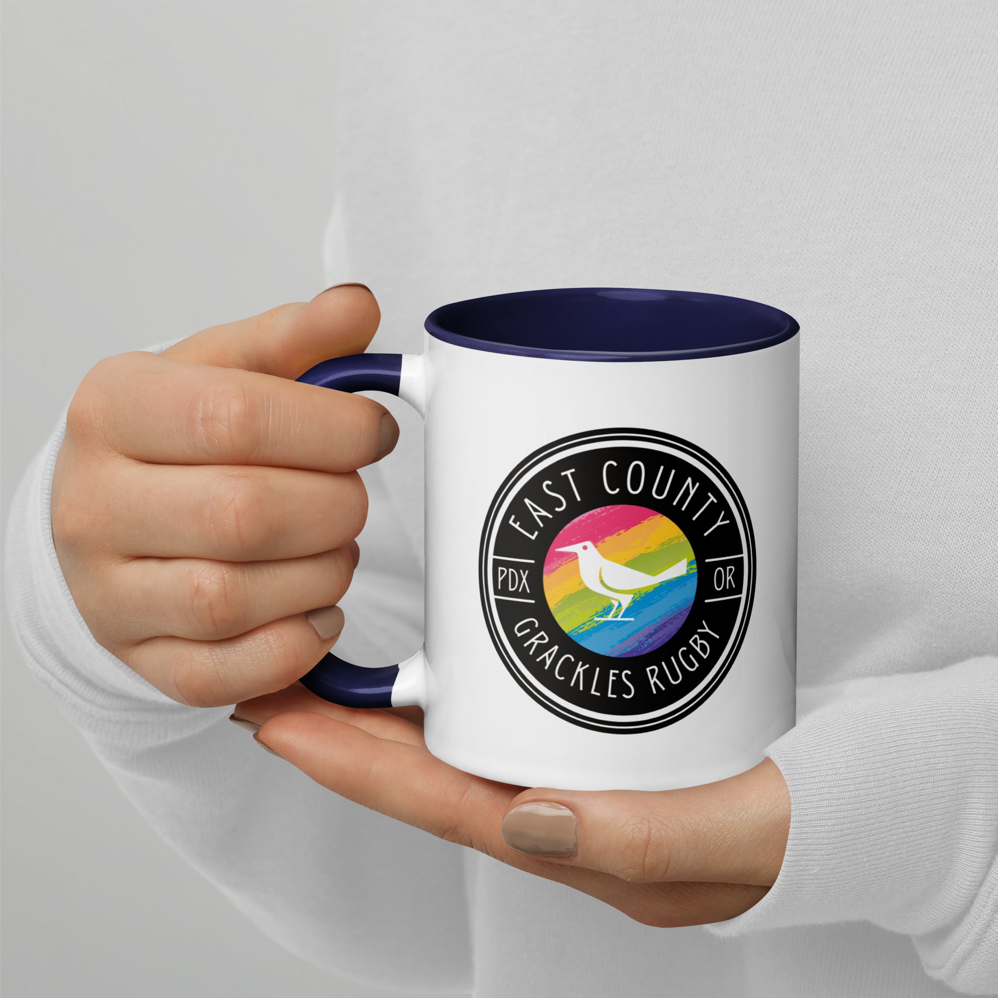 East Co. Grackles Coffee Mug - 12oz Ceramic Travel Mug with Lid, Insulated & Leak Proof - Perfect for Office, Camping & Commuting