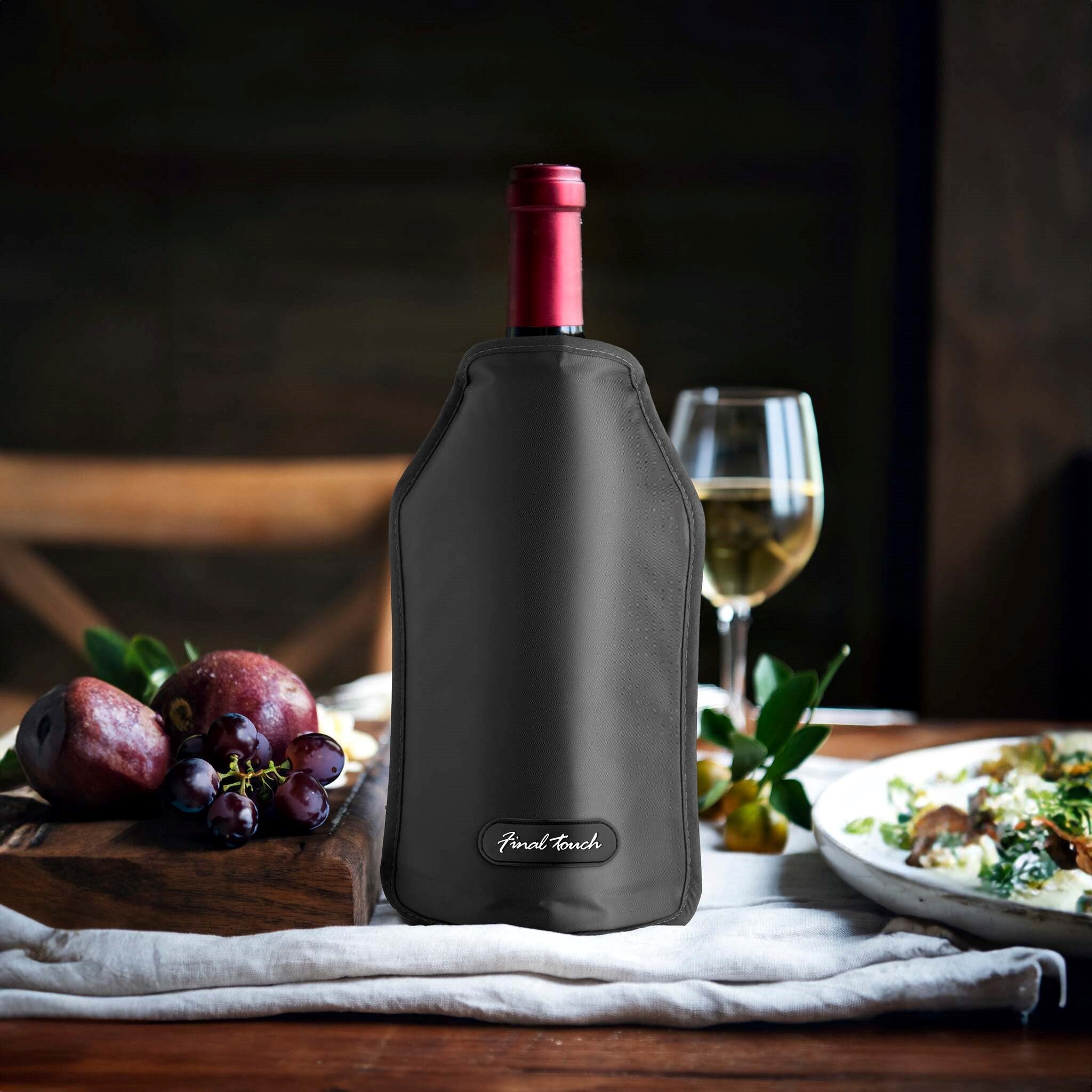 Premium Black Wine Bottle Sleeve Chiller - Keep Wine Cold for Hours | Perfect for Parties, Picnics & Outdoor Dining