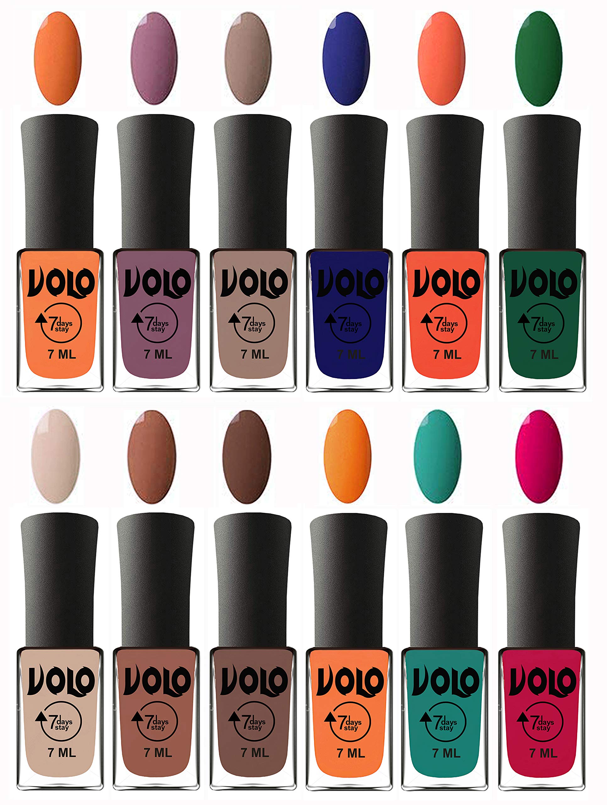 Volo 12 Colors Long Lasting Nail Polish Set for Women & Girls - Vibrant Multi-Color Nail Paints for Daily Wear, Parties & Special Occasions