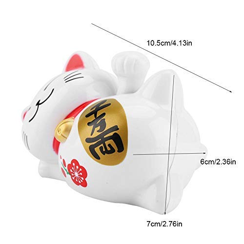 Solar Powered Lucky Cat Waving Arm - Fortune Beckoning Cat Car Decor for Good Luck & Wealth - Perfect for Dashboard, Office Desk & Home Decor