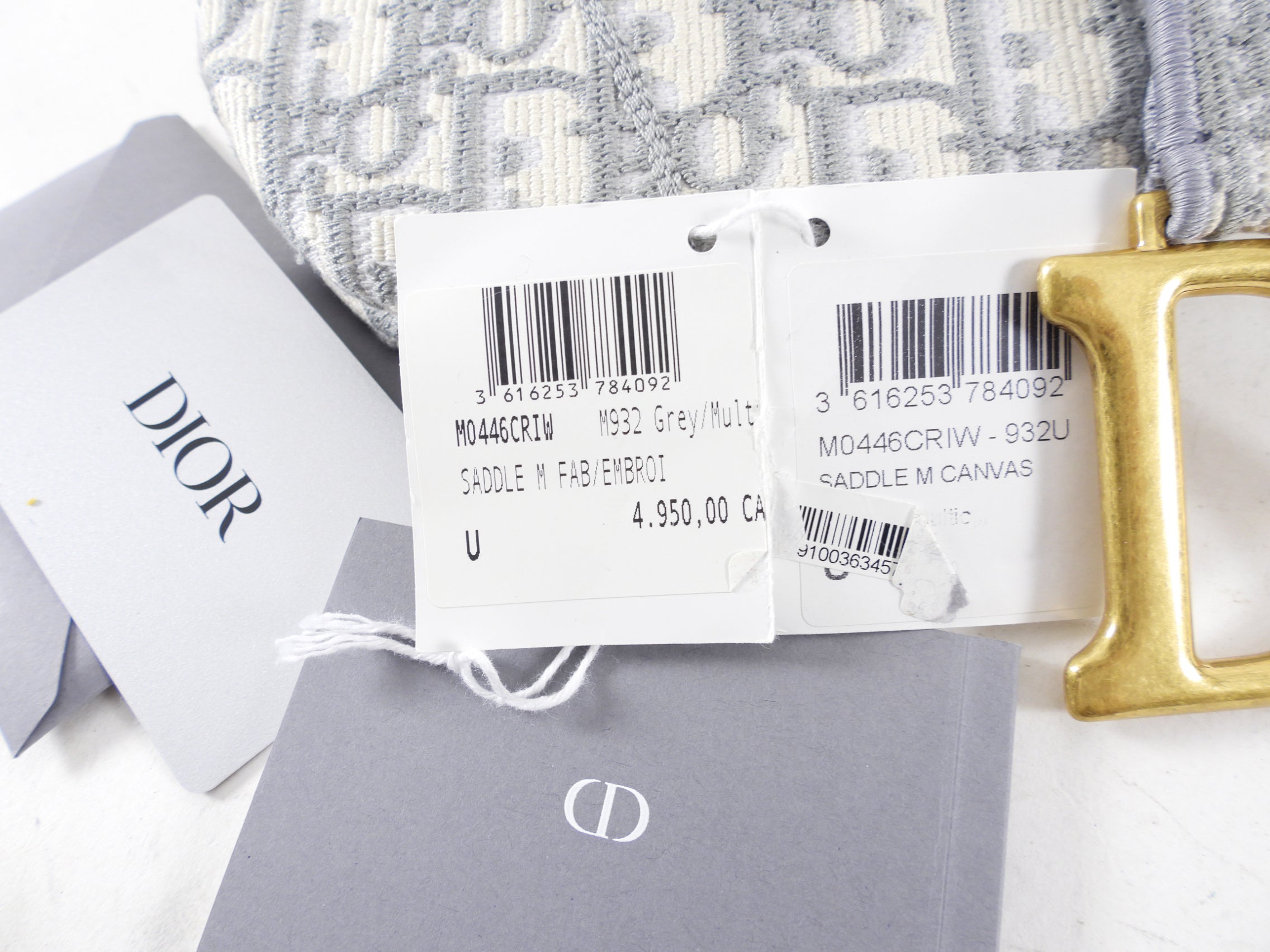 Christian Dior Large Light Grey Oblique Jacquard Saddle Bag - Luxury Designer Handbag for Women, Perfect for Work, Travel & Evening Events