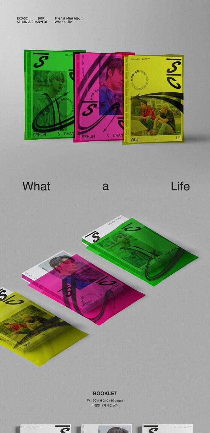 EXO-SC WHAT A LIFE Chanyeol & Sehun 1st Mini Album [SC2019_P] - CD, Photo Book, Folded Poster, Photo Card & EXO Gift - K-Pop Collectors Edition (Perfect for Fans, Gifts & K-Pop Collections)