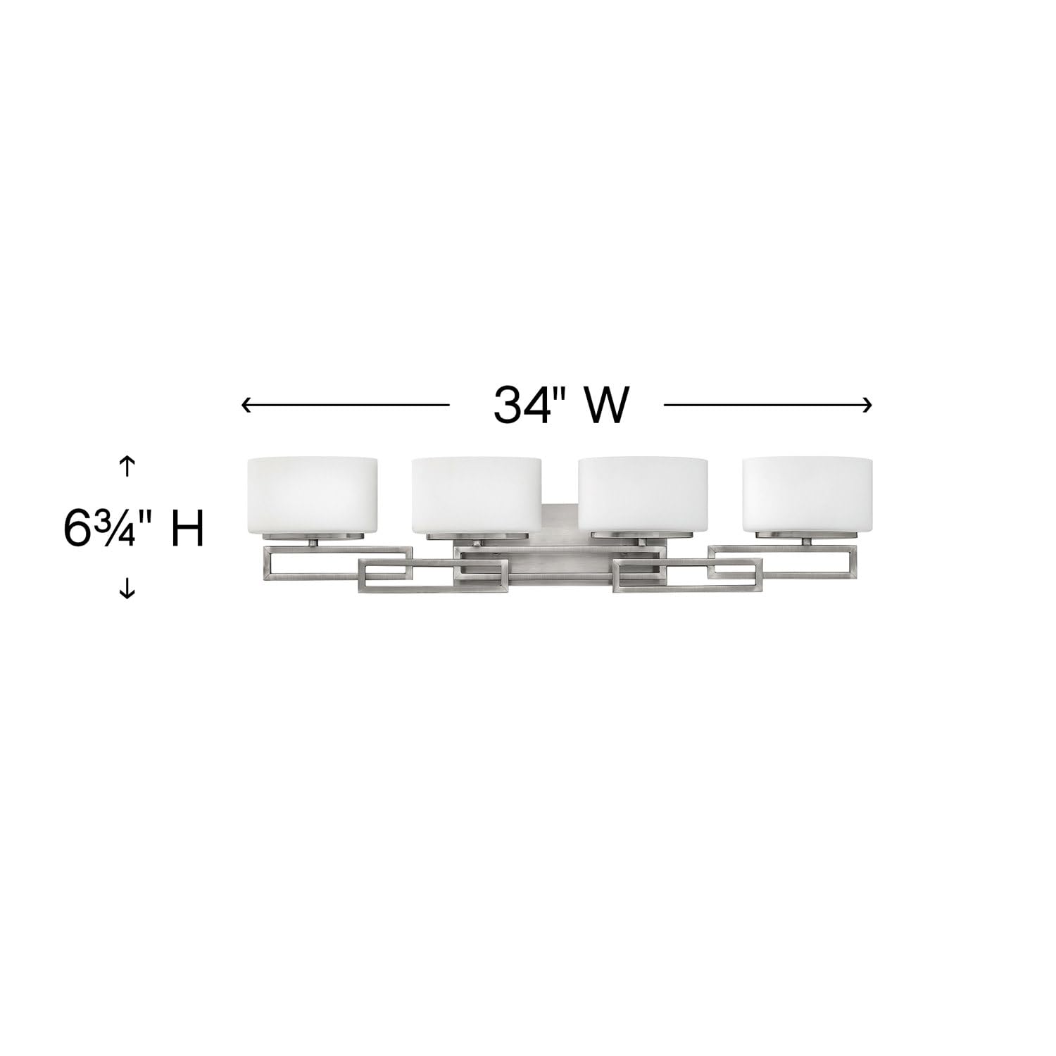 Hinkley Lanza Collection 4-Light Modern Bathroom Vanity Light Fixture 240W G9 Base, Antique Nickel Finish - Perfect for Contemporary Bathroom & Powder Room Lighting