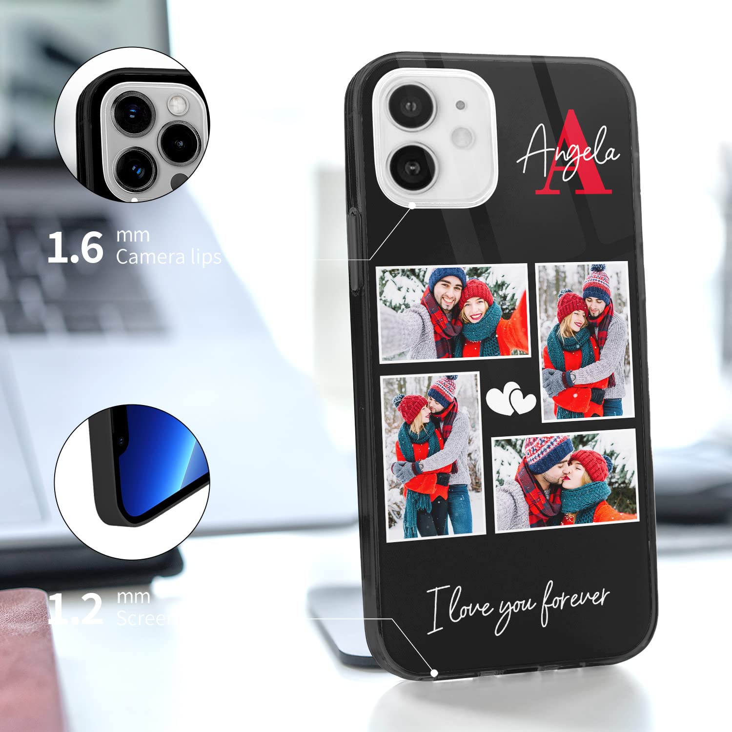 Personalized Photo iPhone Case for iPhone 16/15/14/13/12/11 Pro/Max/Mini/XR/X/Xs - Custom Multiple Picture TPU Cover - Perfect Birthday Gift for Friends & Family - Durable Full Protection Case for Everyday Use & Special Occasions