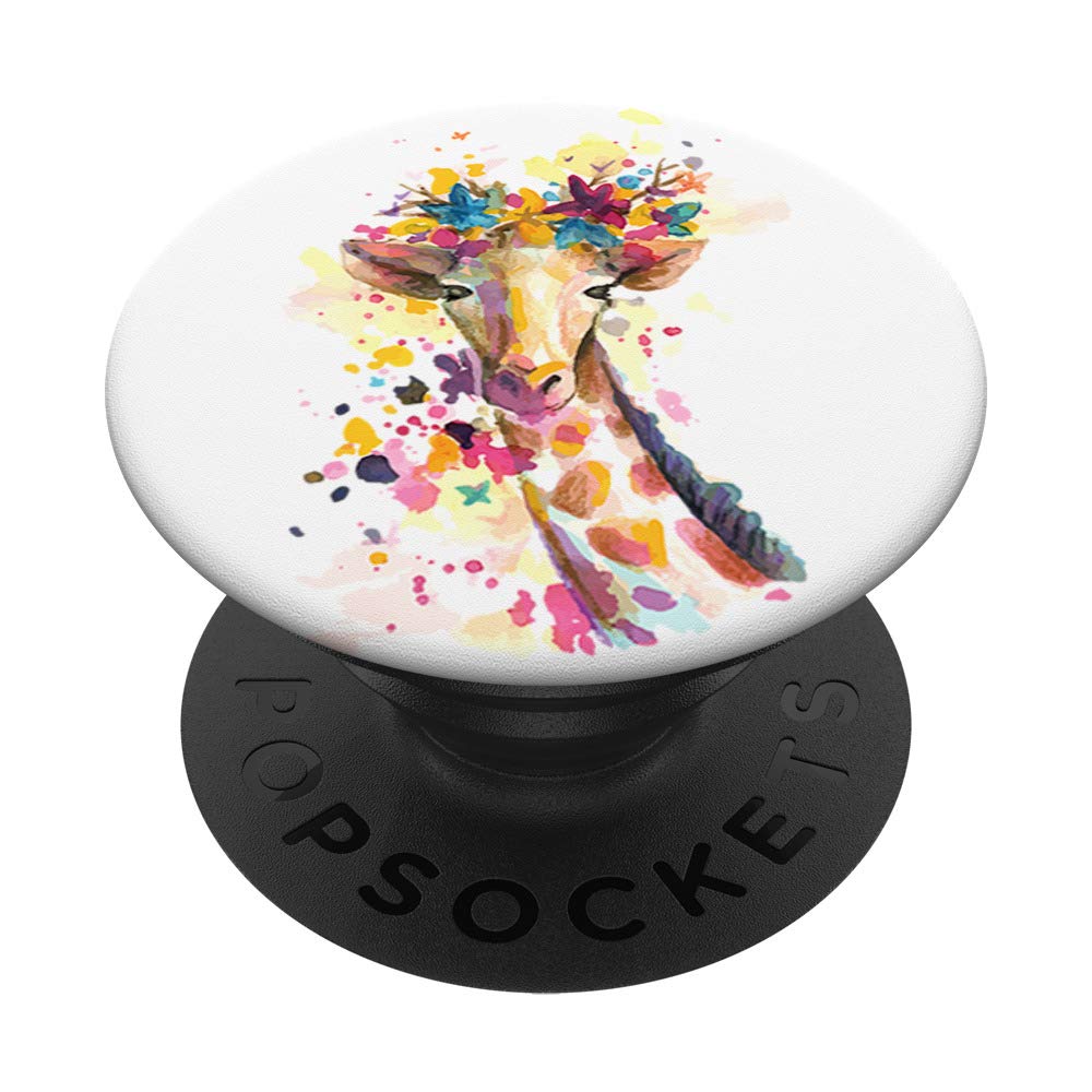 Adorable Giraffe Watercolor Painting PopSockets - Swappable PopGrip Phone Grip & Stand - Perfect for iPhone, Samsung, and Smartphone Cases - Great Gift for Animal Lovers & Art Enthusiasts