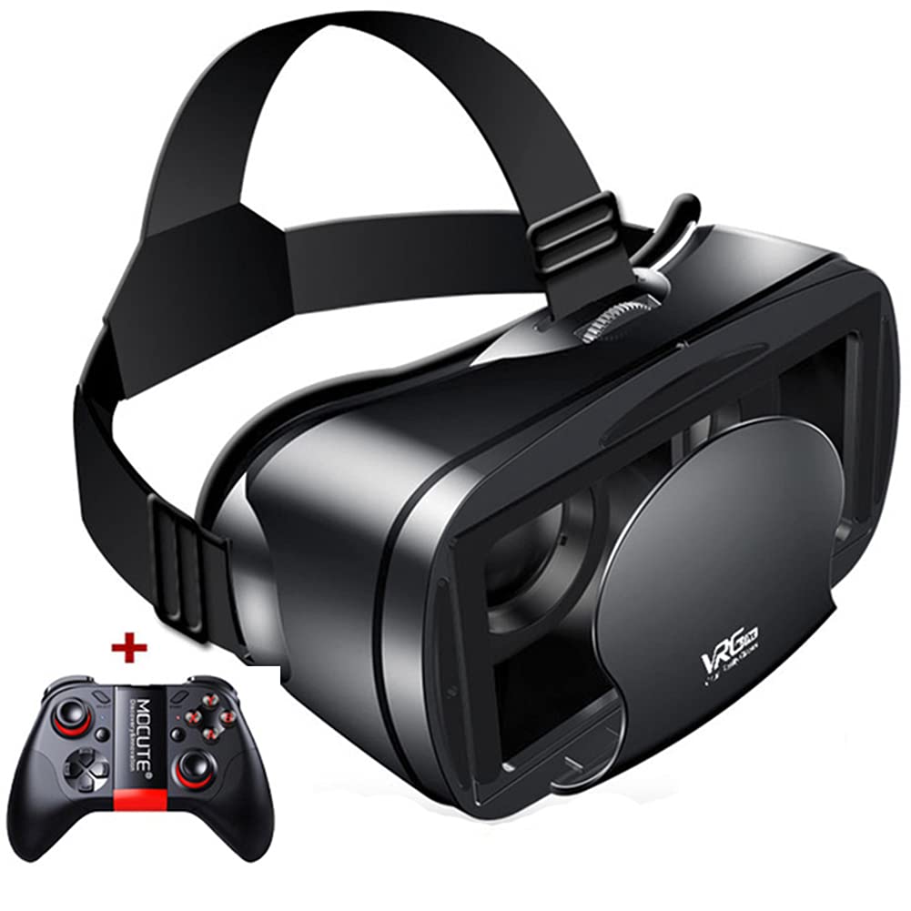 WM-MSMY VR Glasses - 3D Virtual Reality Goggles for Movies & Video Games | Full-Screen Immersive Experience with Remote Controller | Compatible with 5-7 Inch Smartphones | Perfect for Gaming, Movie Watching & Virtual Tours