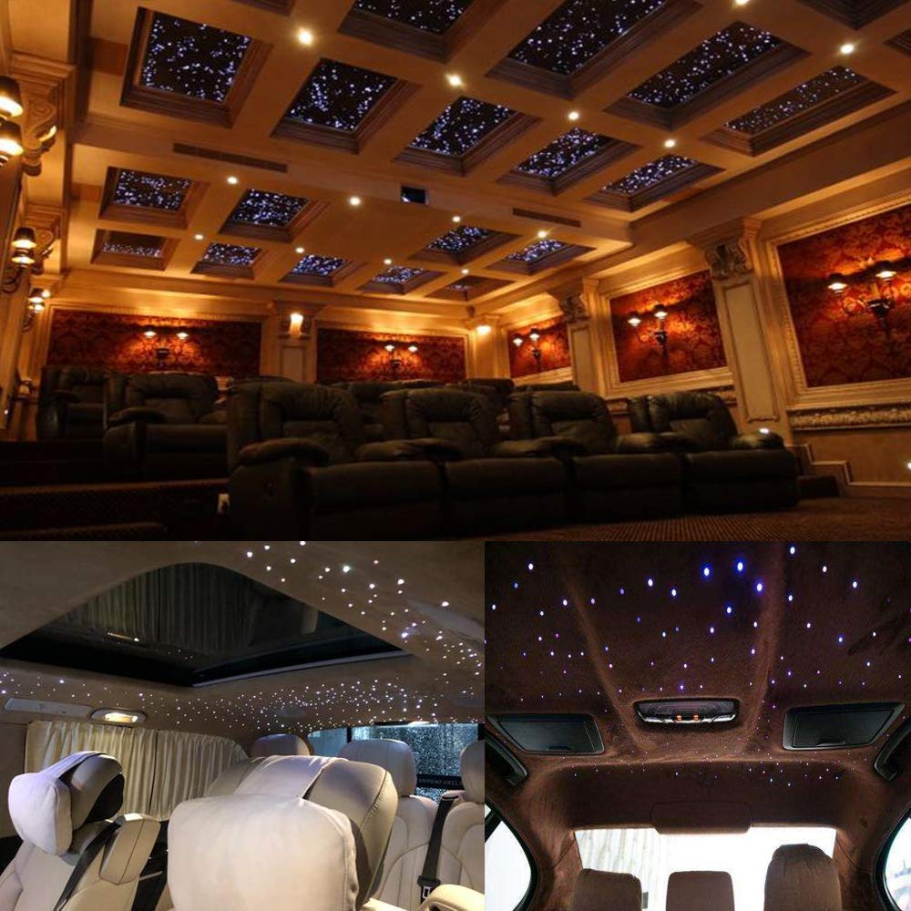 AKEPO 32W APP Twinkle Fiber Optic Lights Kit - Music Activated RGBW Star Ceiling Sky Light with 1000pcs 16.4ft/5m 0.03in/0.75mm Optical Fiber Cable, 28-Key Remote & Crystals - Perfect for Car, Media Room, Bedroom & Home Theater Decor (Ideal for Parties, Relaxation & Mood Lighting)
