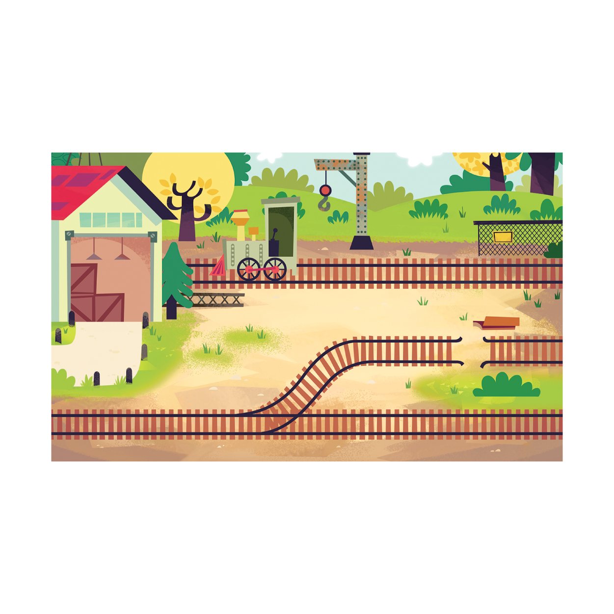 Trainyard Play Scene - Realistic Toy Train Set for Kids | Perfect for Imaginative Play & Train Enthusiasts | Great for Birthday Gifts & Educational Playtime