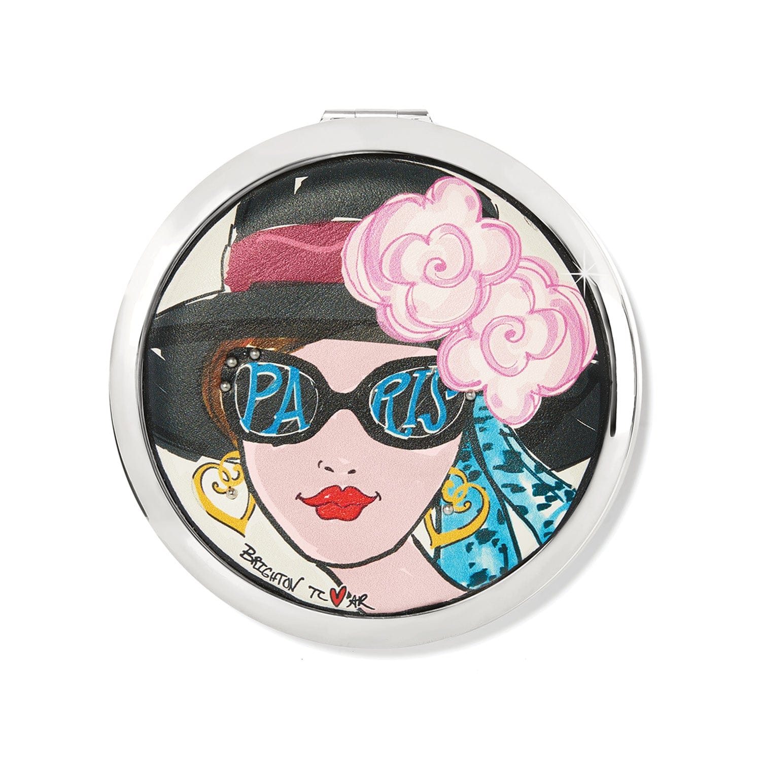 Paris Blooms Travel Mirror - Compact & Lightweight Makeup Mirror for Women | Perfect for Travel, Home, and Office Use