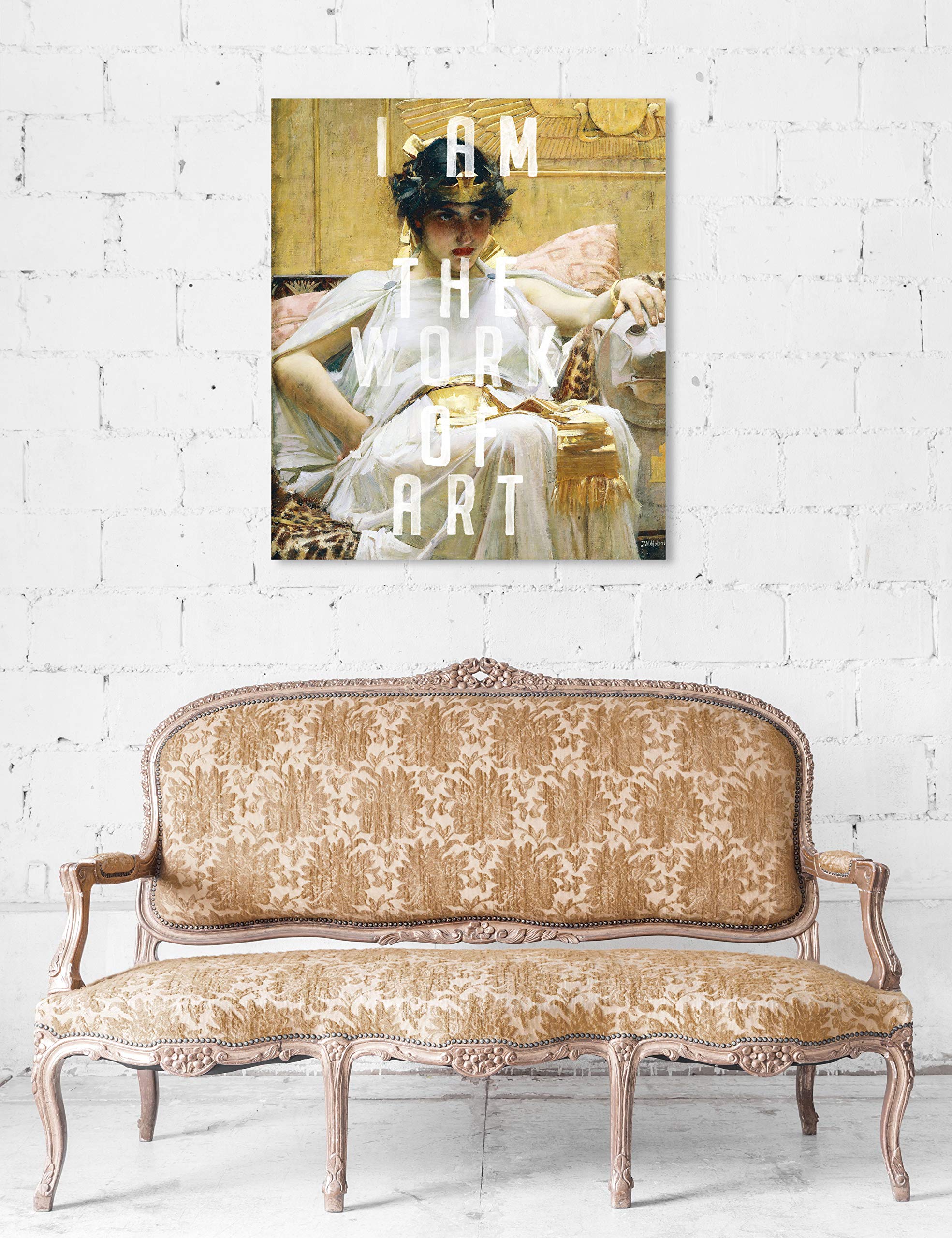 Oliver Gal Artist Co. 'I AM Art' Gold & White Canvas Wall Print - 30x36 Inch Modern Home Decor - Perfect for Living Room, Bedroom & Office Wall Art